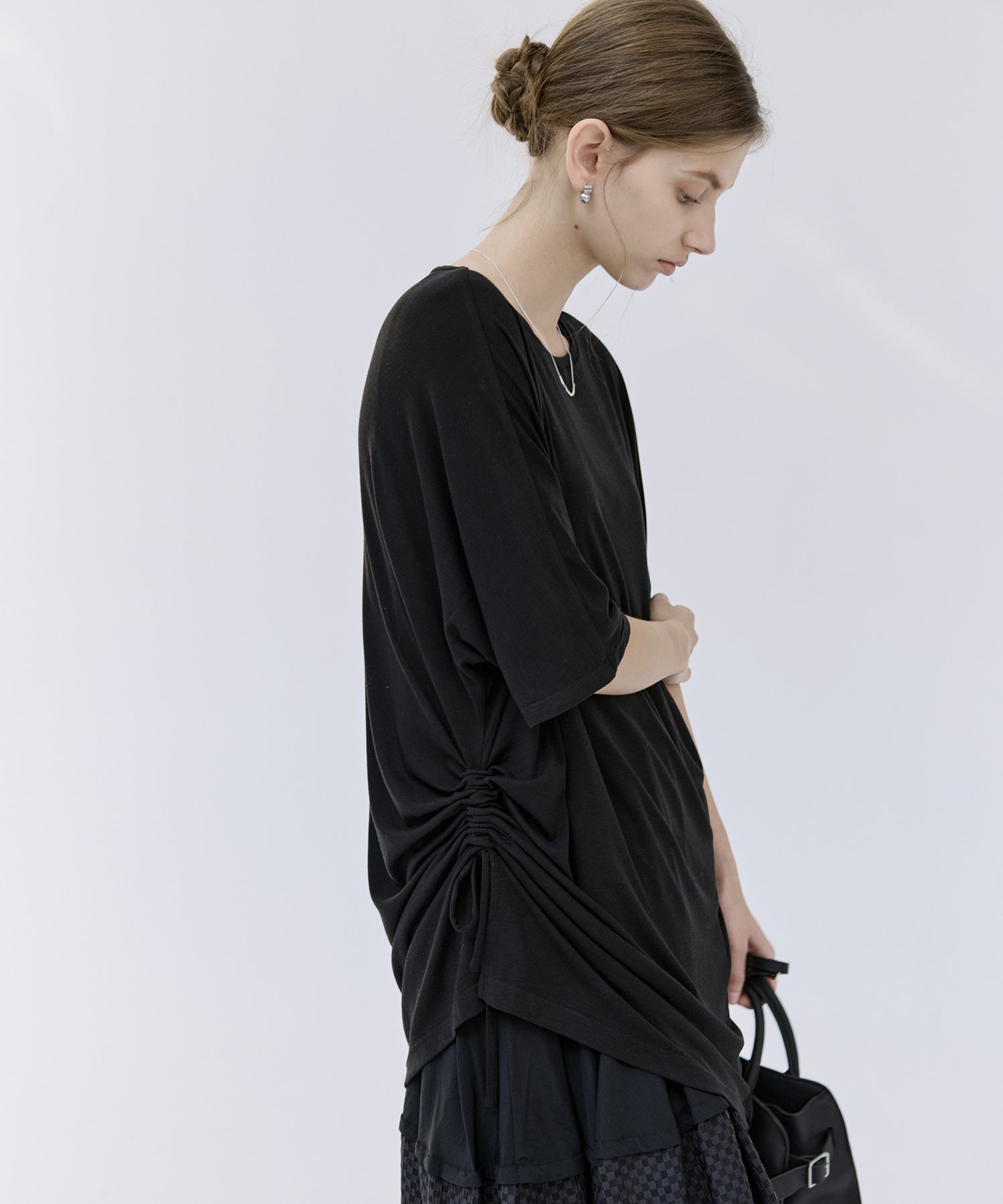 Double-Layer Loose Silhouette T-Shirt Dress