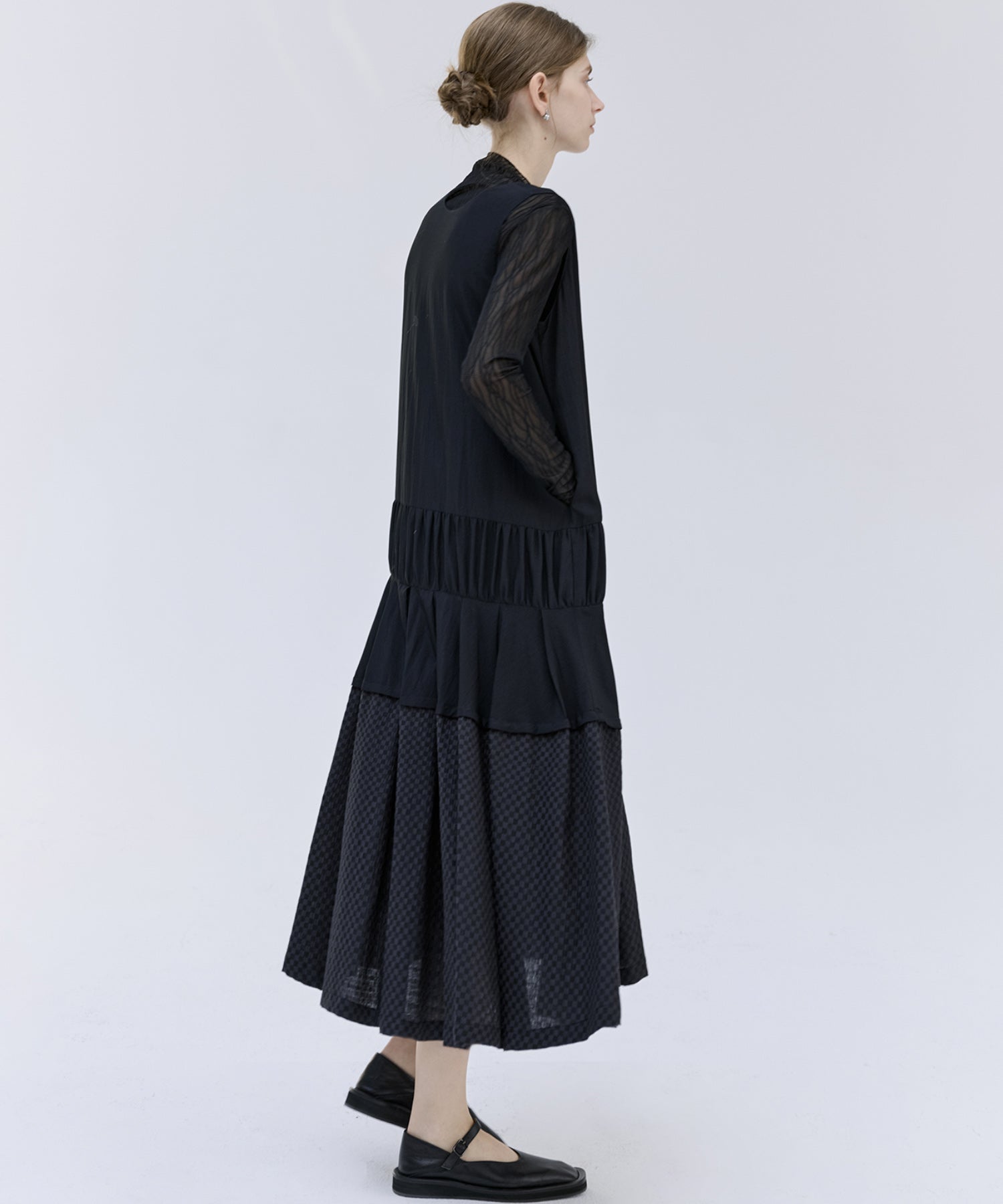 Jacquard Sheer Boat Neck Top