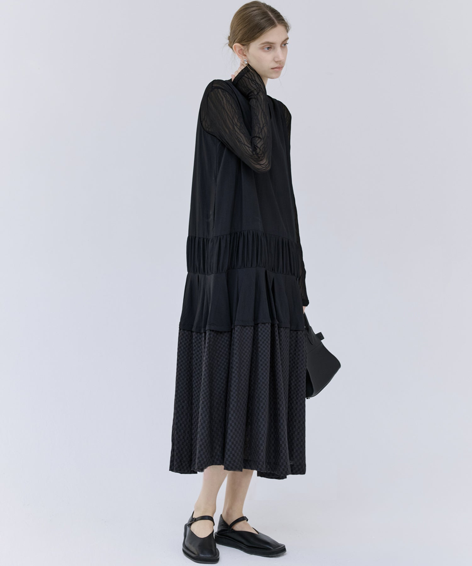 Jacquard Sheer Boat Neck Top