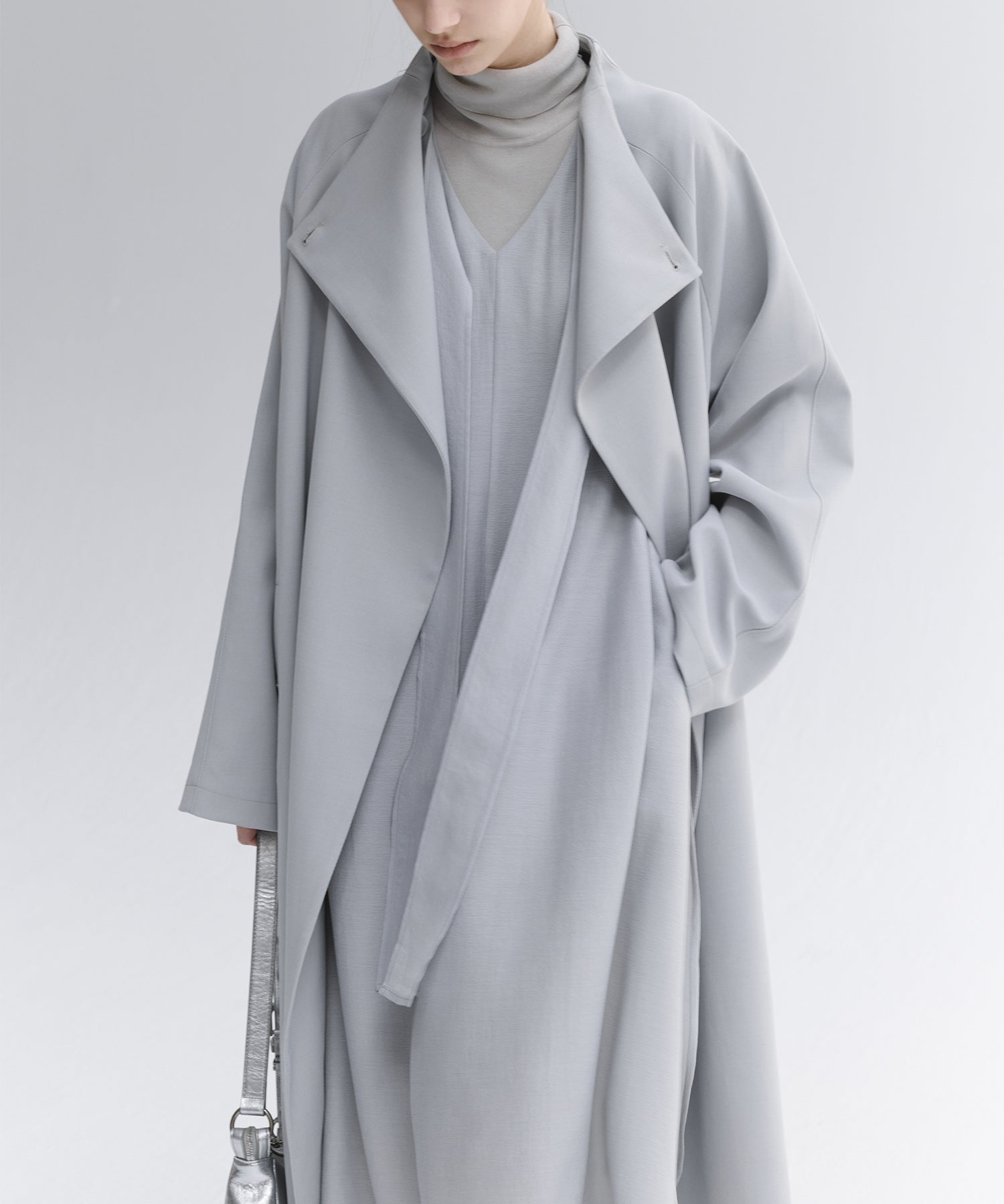 Drape Neck Oversized Trench Coat