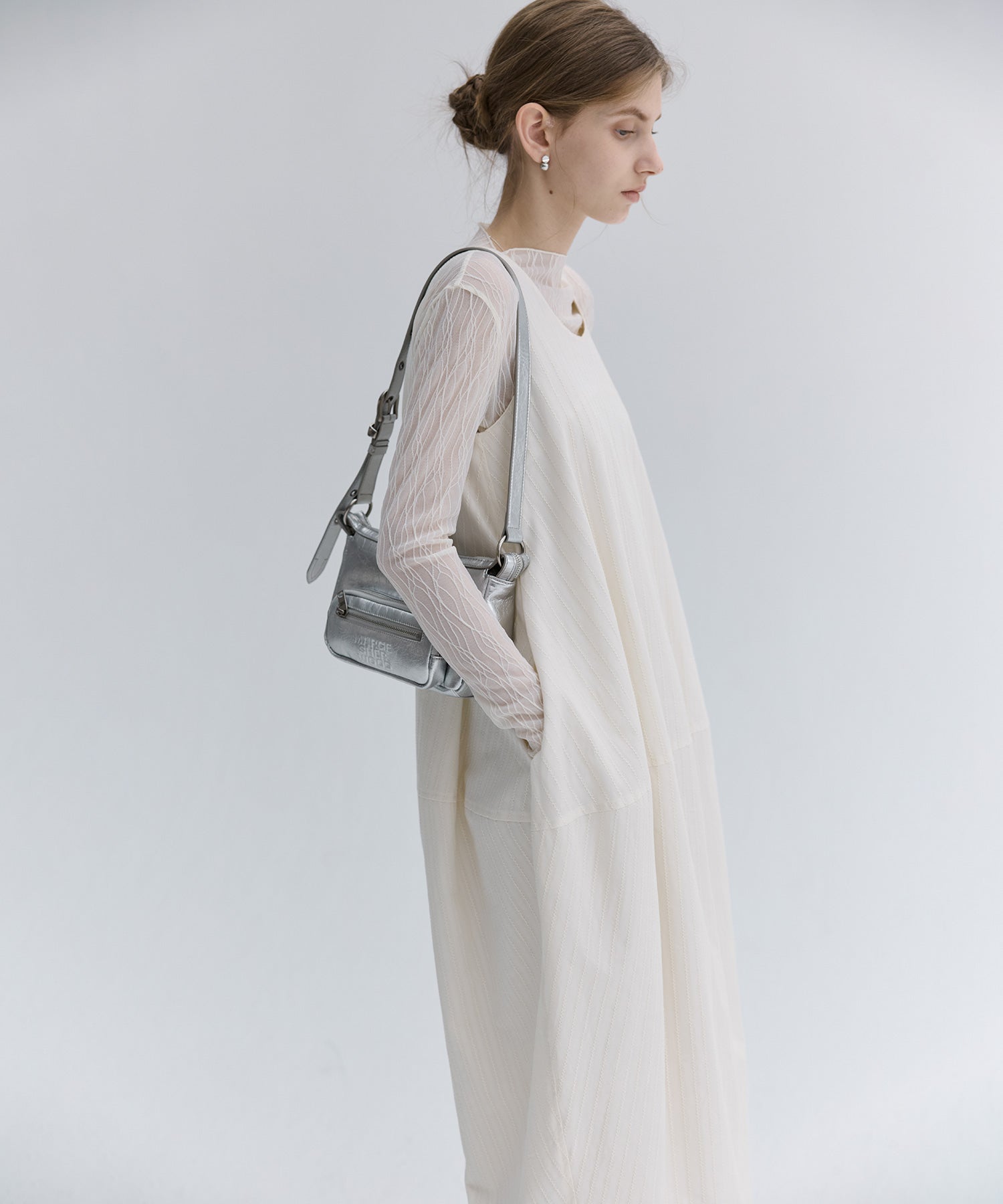 Jacquard Stripe Cocoon Sleeveless Dress
