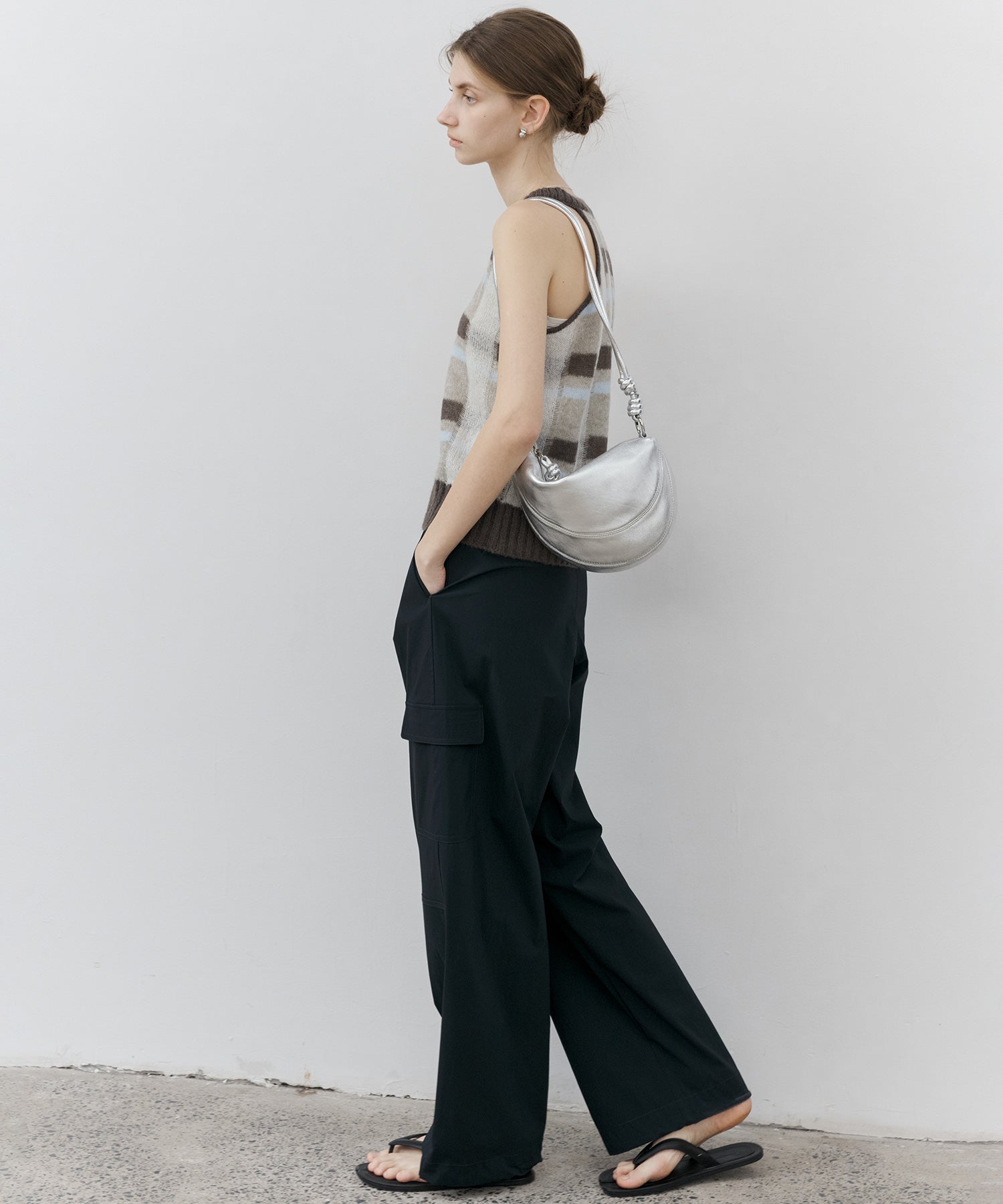 Sheer Check Pattern Knit Tank