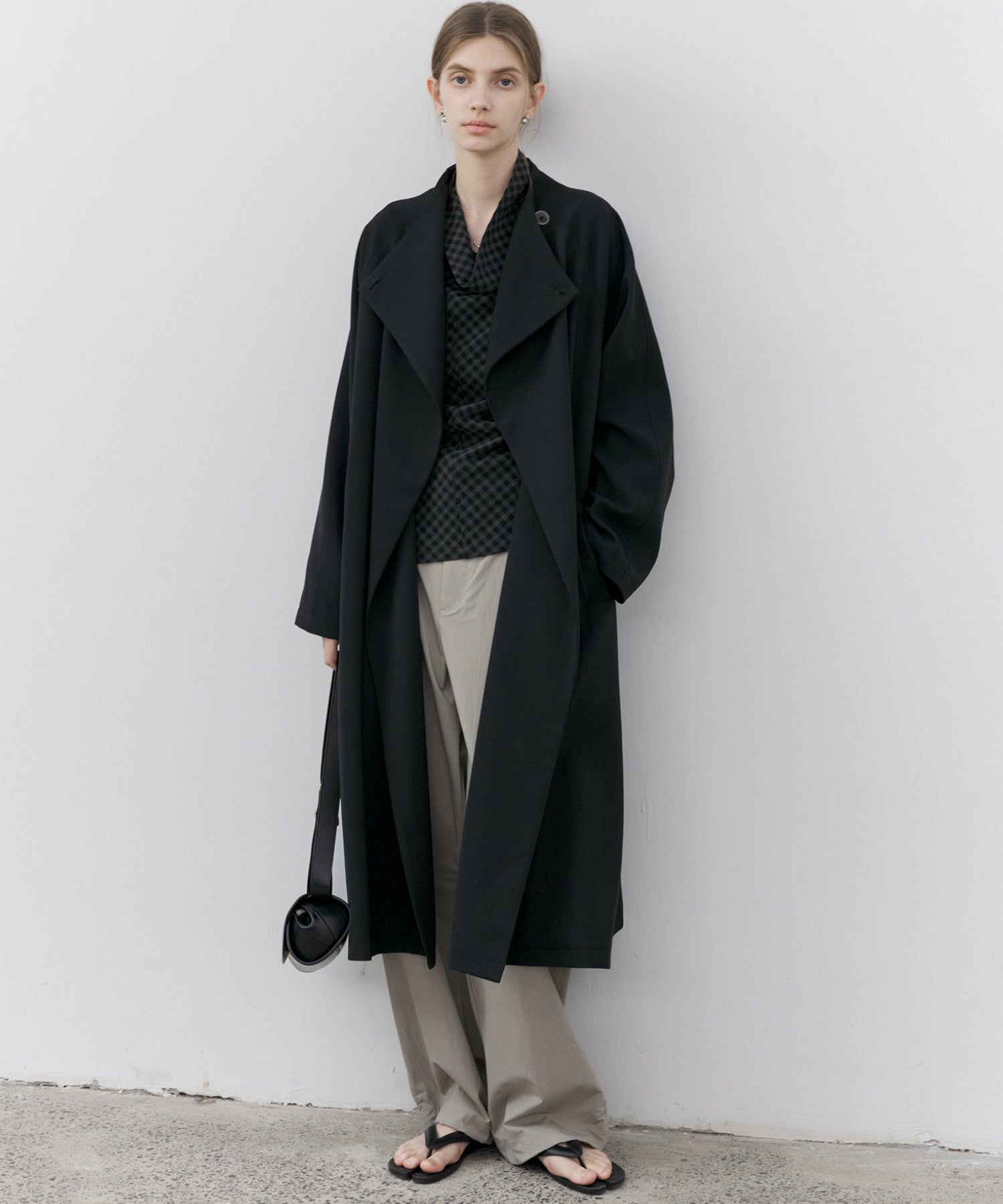 Drape Neck Oversized Trench Coat