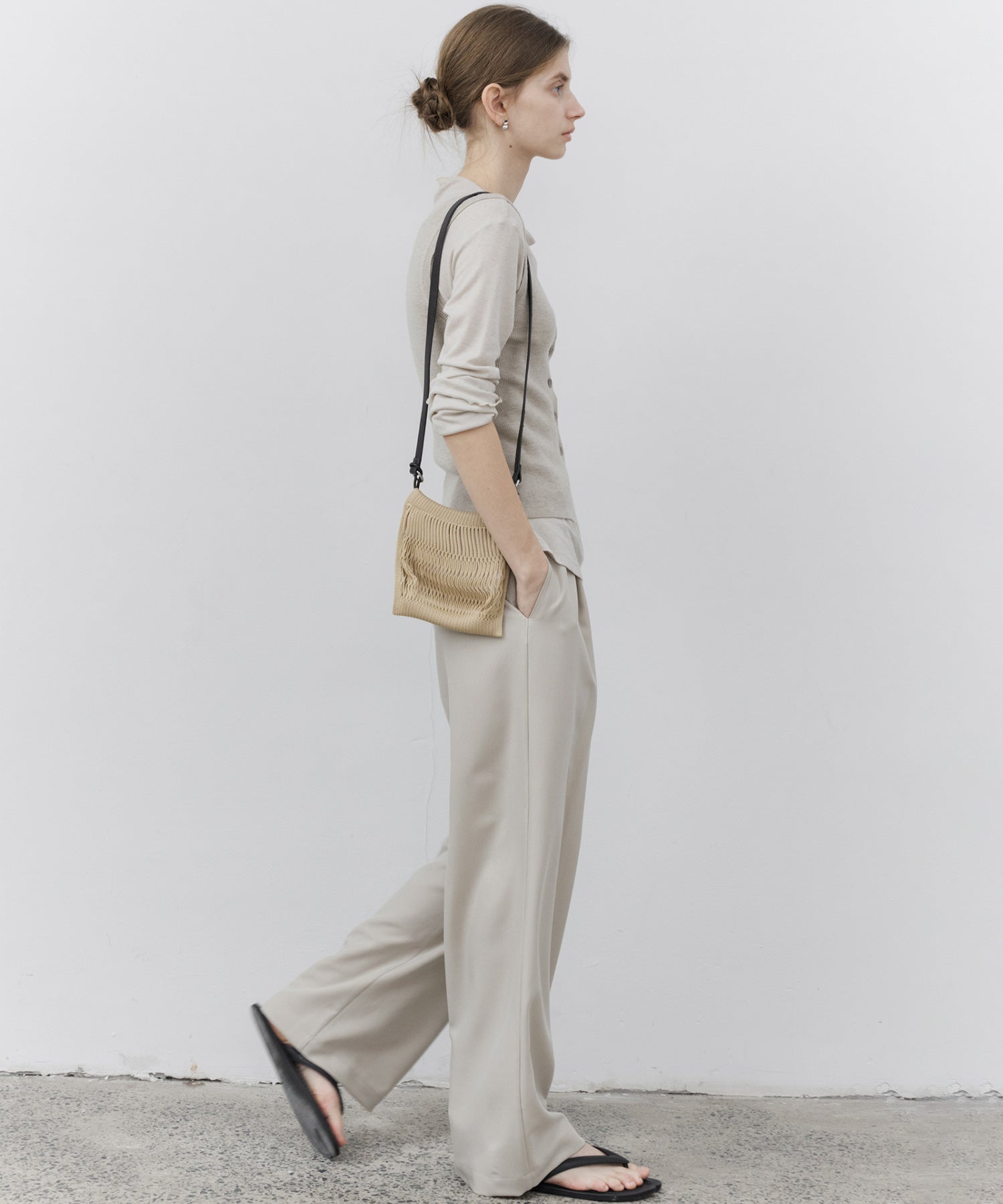 Wool Blend Basic Boat Neck Layering T-Shirt