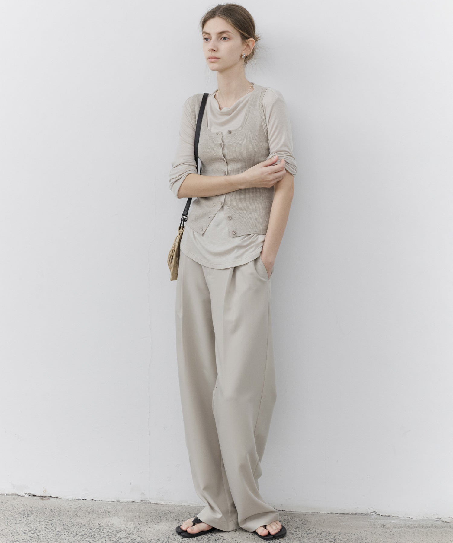 Basic Drape Tailored Straight Slacks