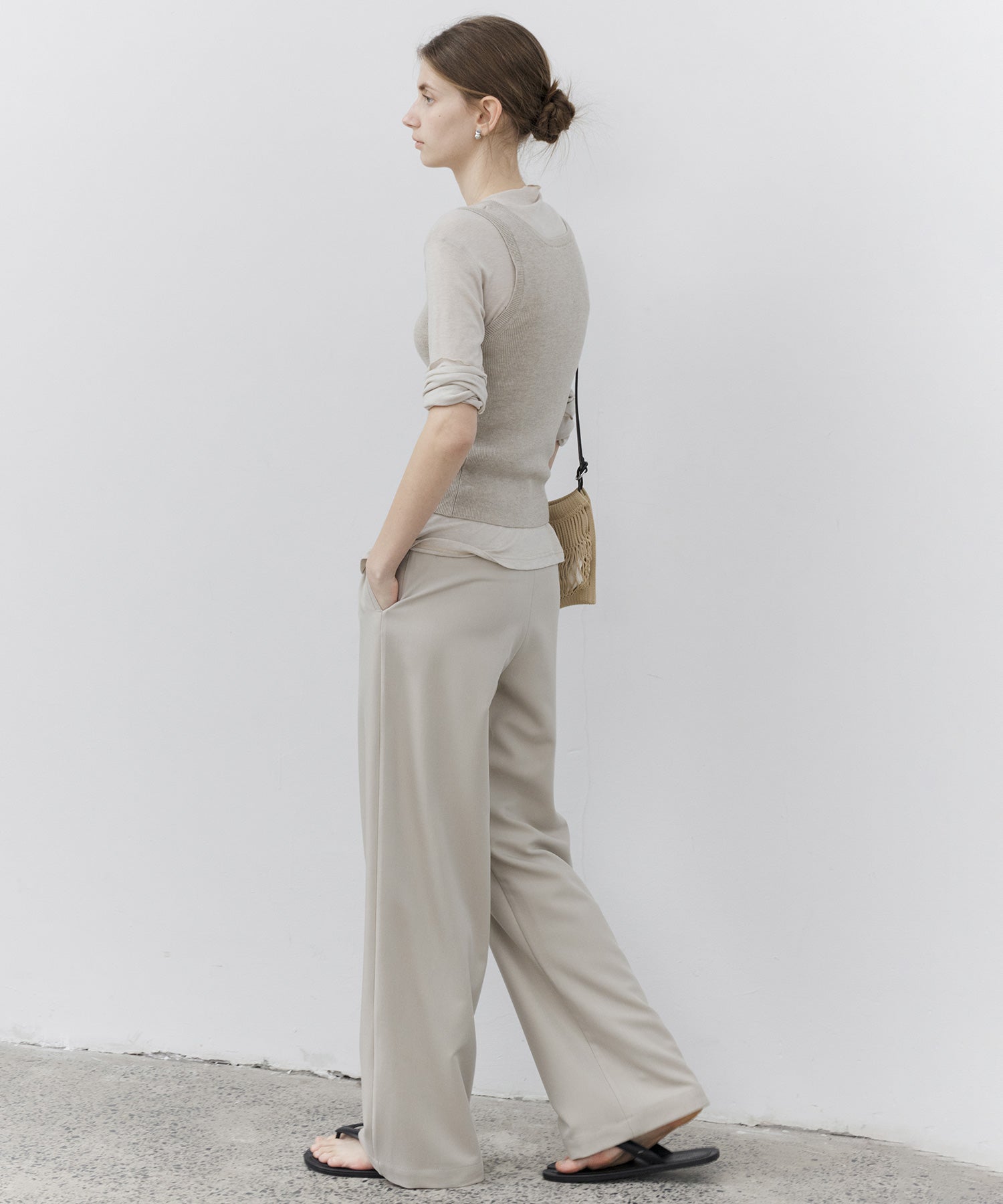 Basic Drape Tailored Straight Slacks