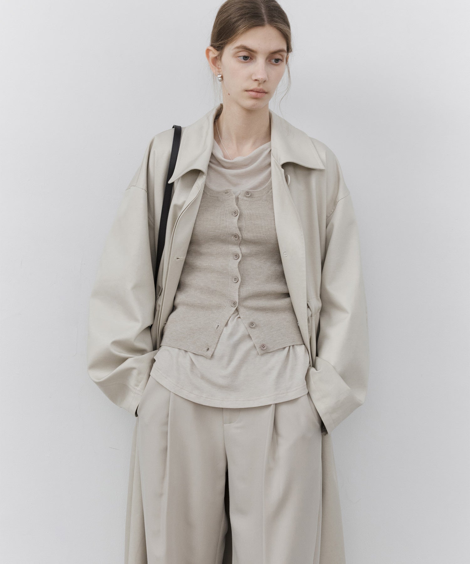 Wool Blend Basic Boat Neck Layering T-Shirt