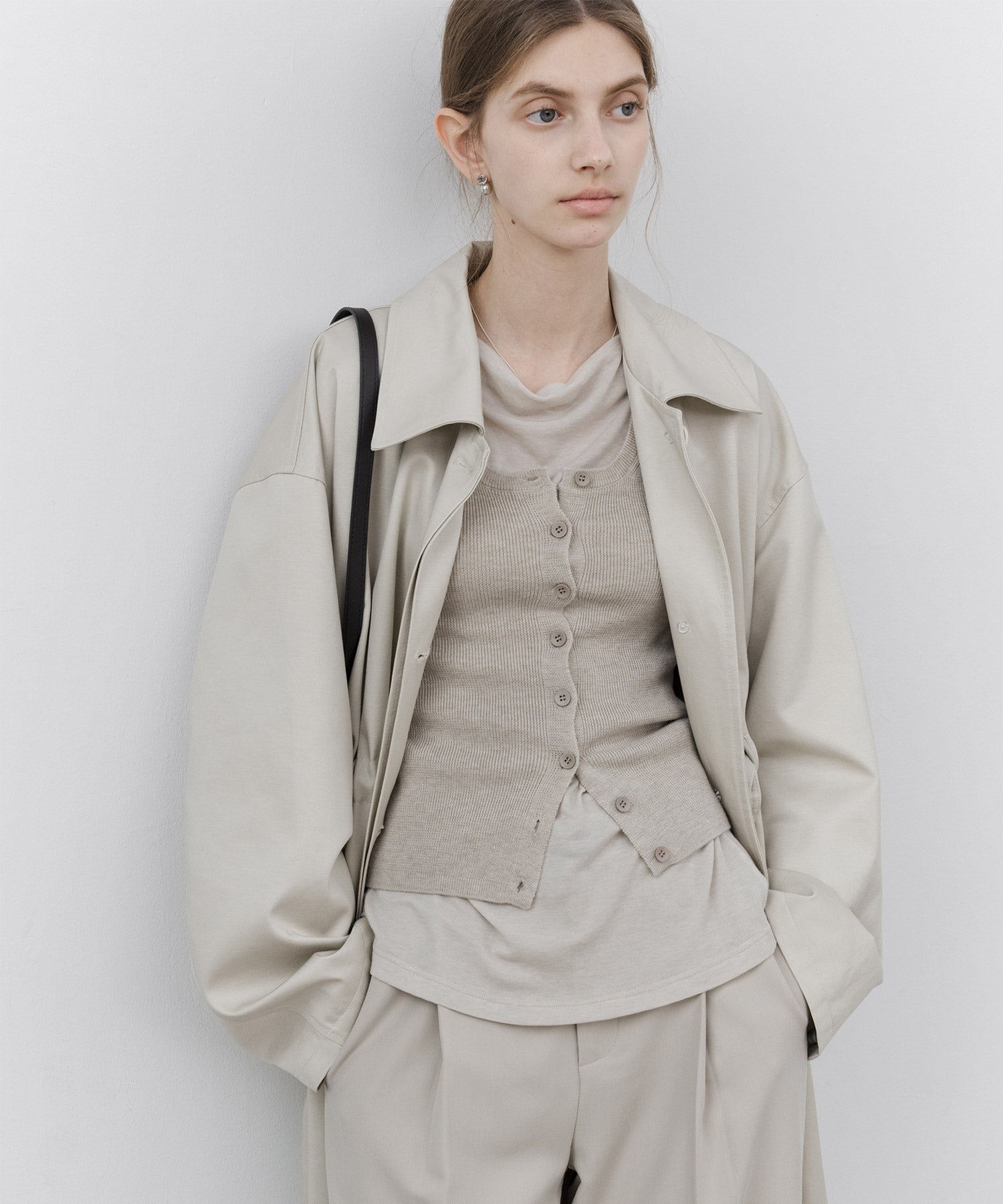 Wool Blend Basic Boat Neck Layering T-Shirt