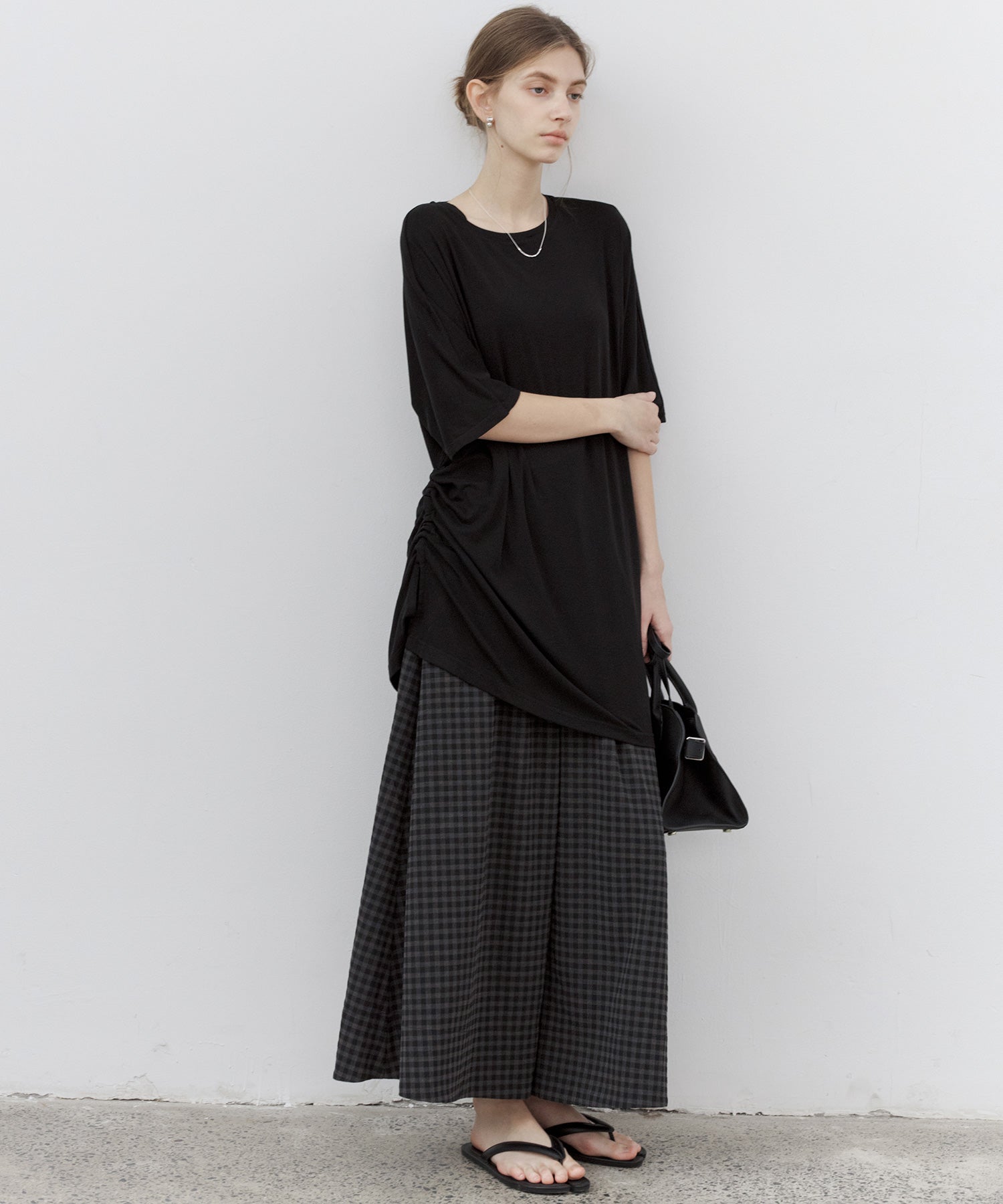 Double-Layer Loose Silhouette T-Shirt Dress