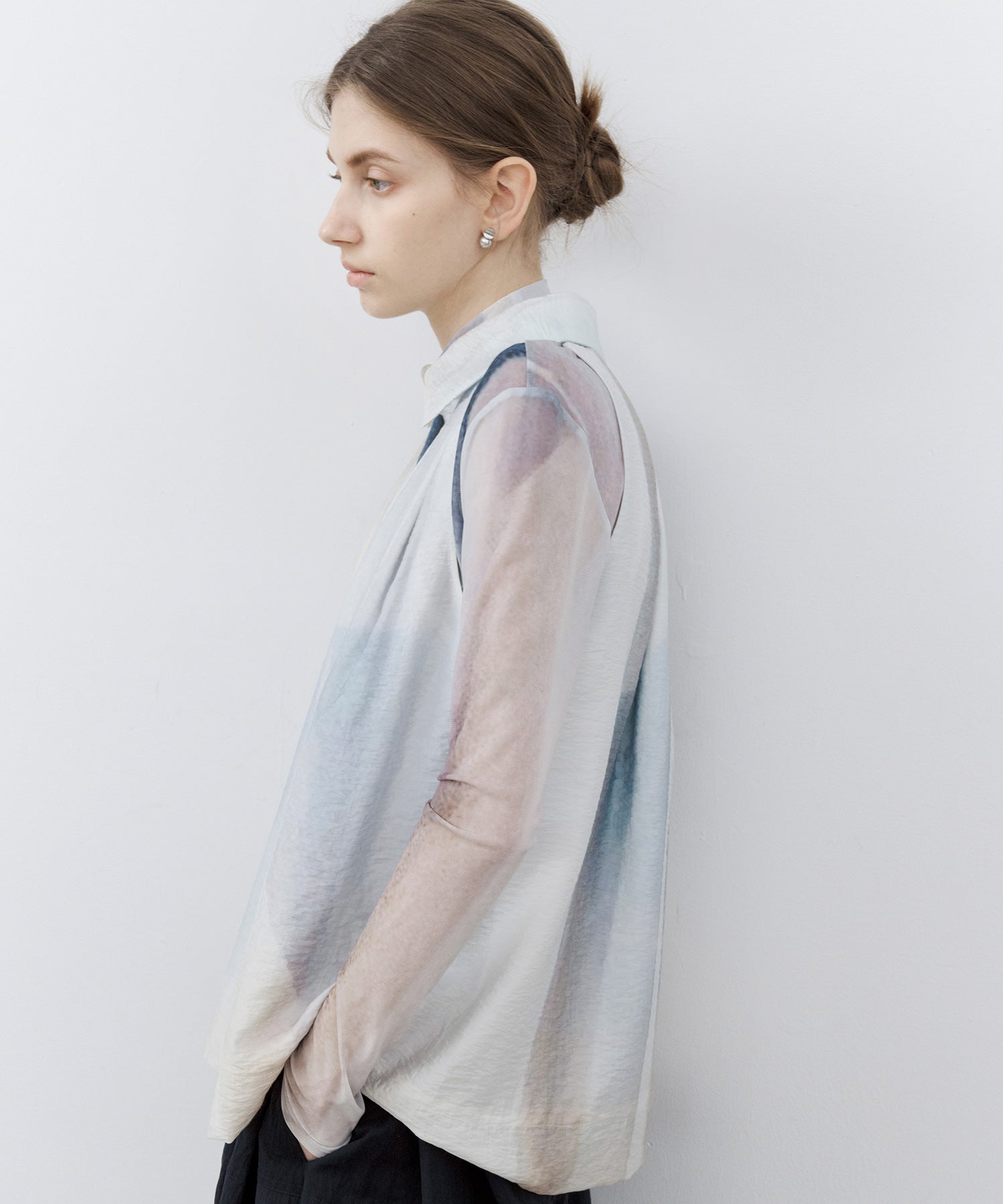 Art Print Sheer Top