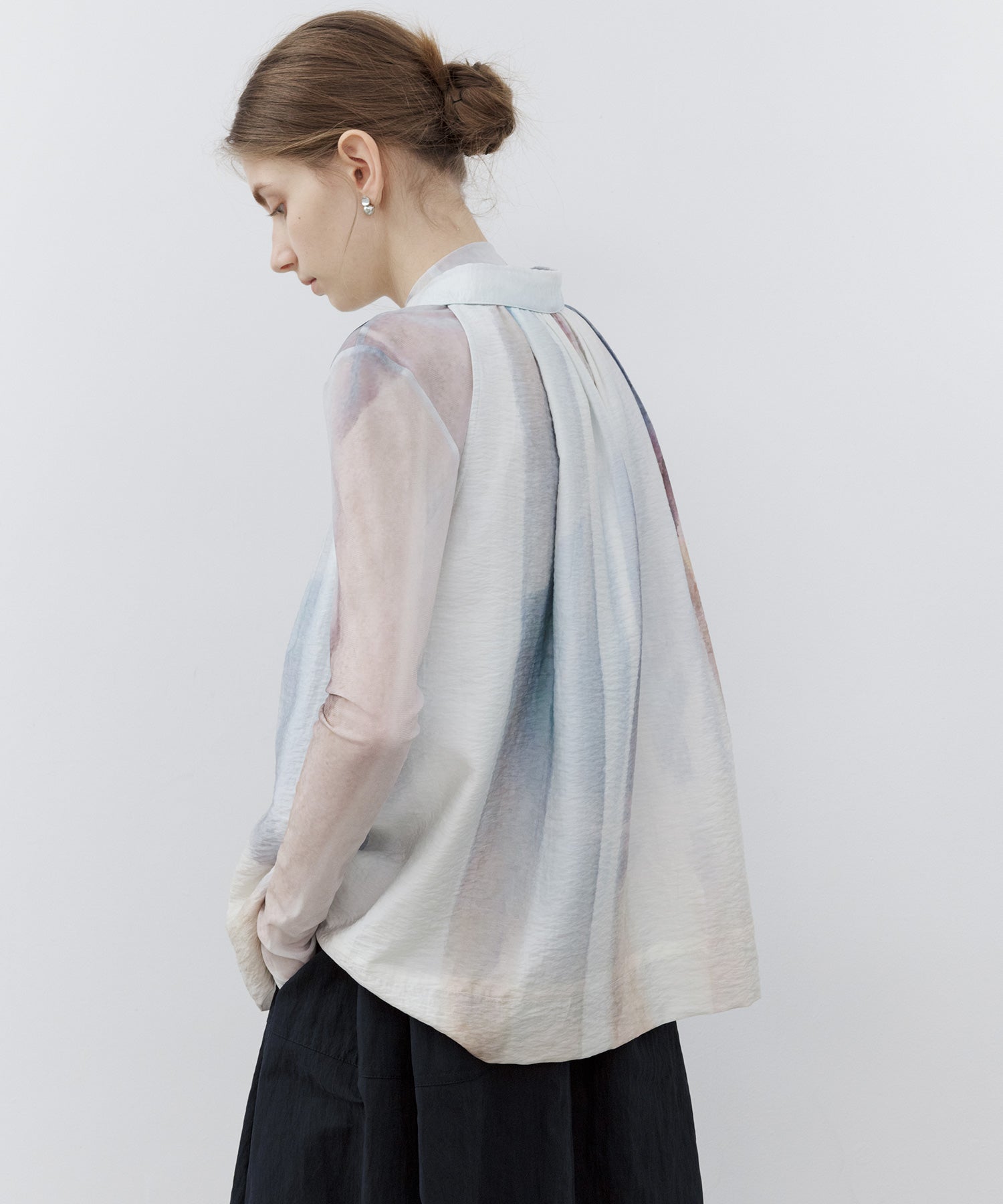 Art Print Sheer Top