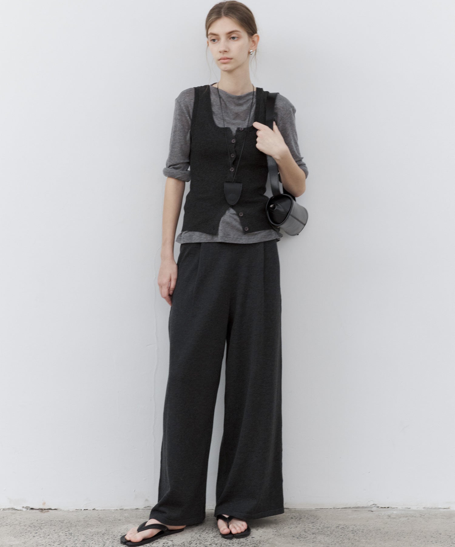 Basic Multi-Button Knit Vest