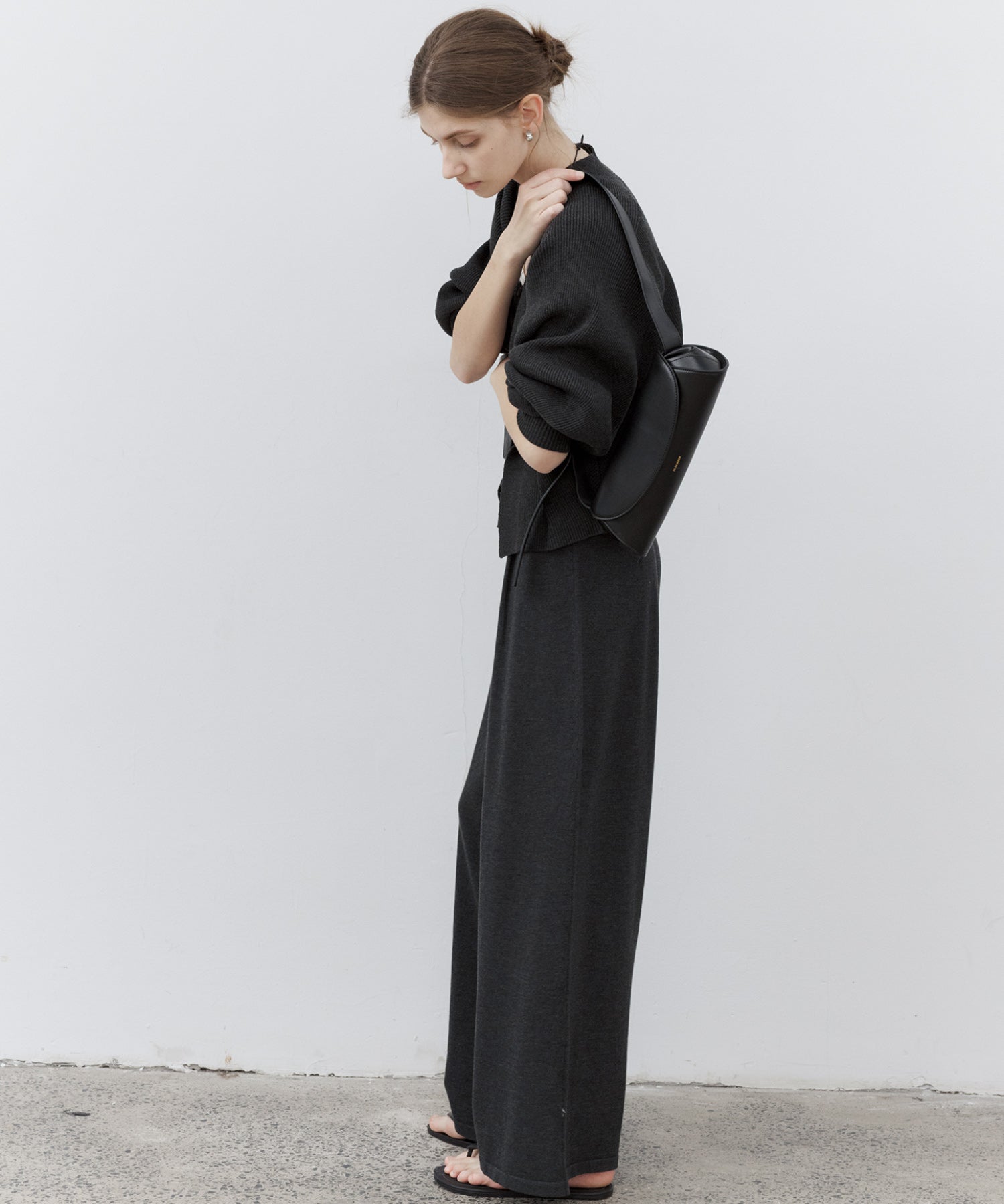 Waist Tuck Knit Wide-Leg Pants
