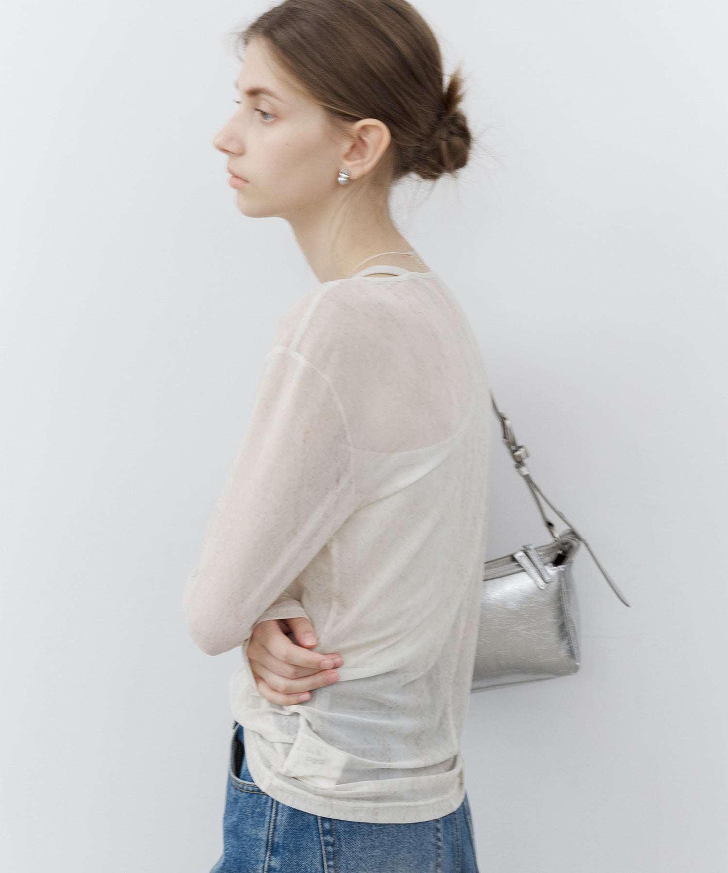 Essential Translucent Mesh Printed Top