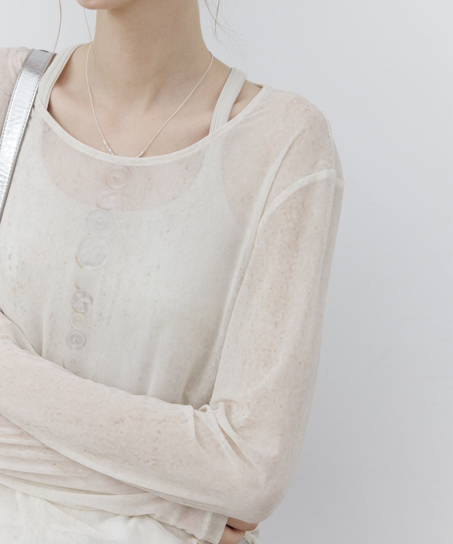 Essential Translucent Mesh Printed Top