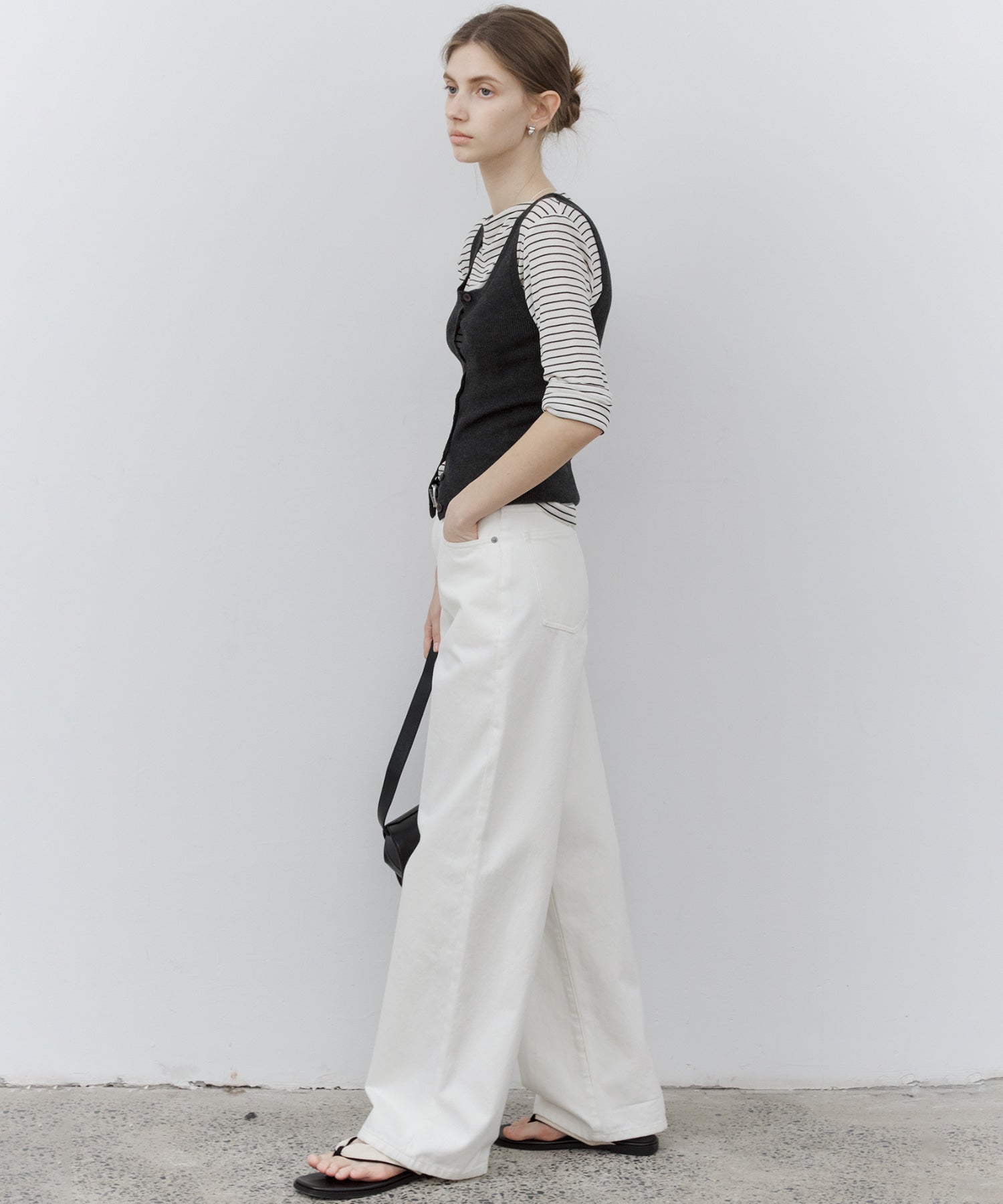 Wool Blend Basic Boat Neck Layering T-Shirt