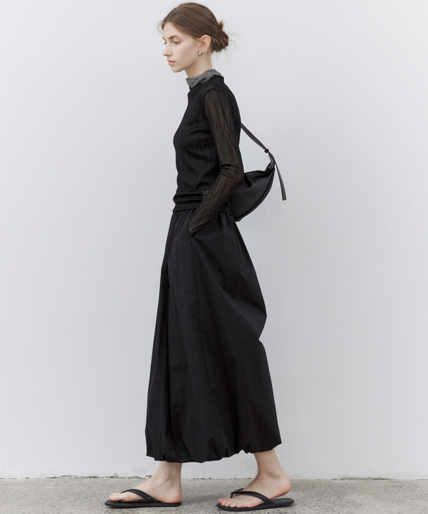 Jacquard Sheer Boat Neck Top