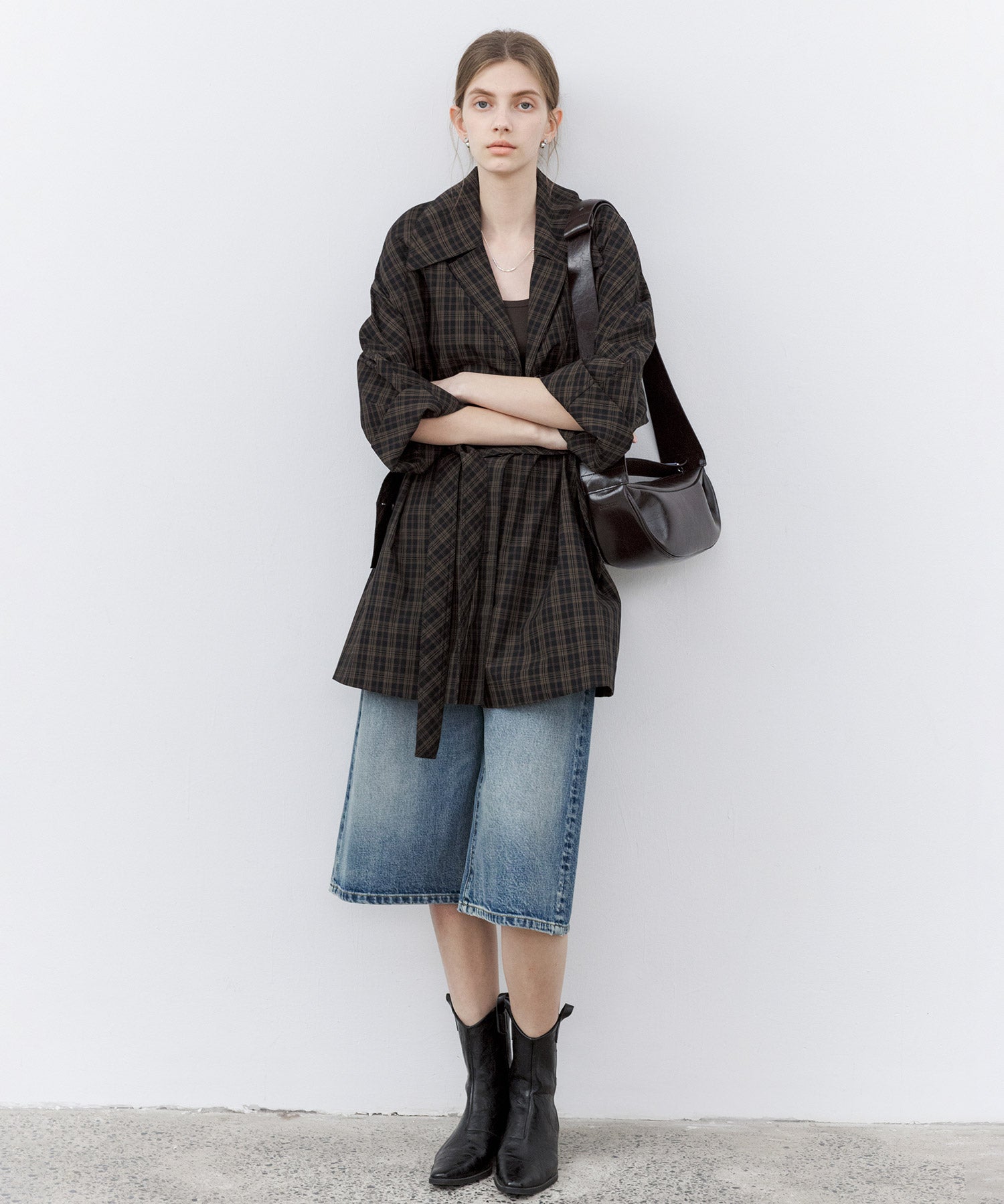 Mid-Wash Denim Bermuda Shorts