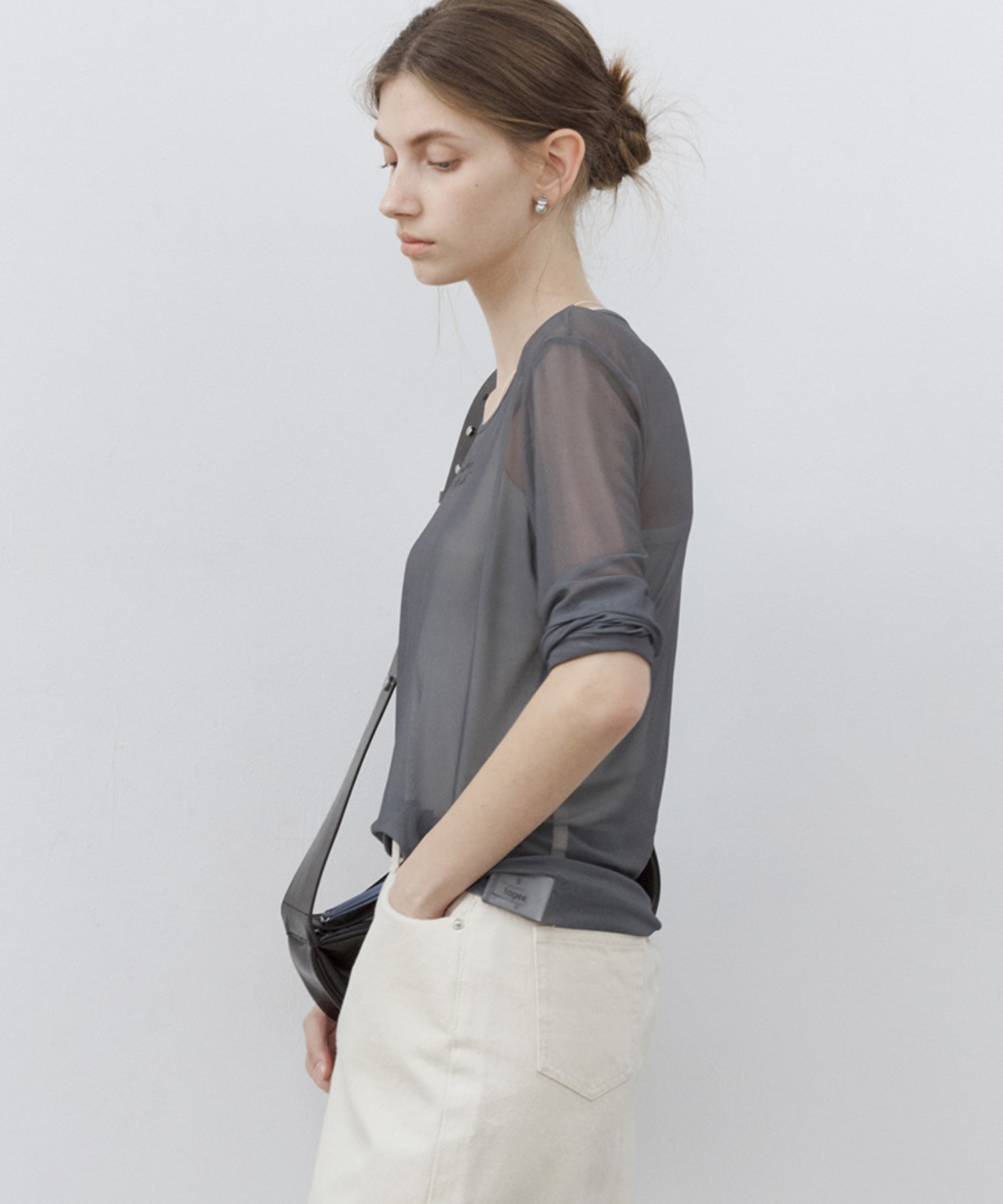 Essential Translucent Mesh Printed Top