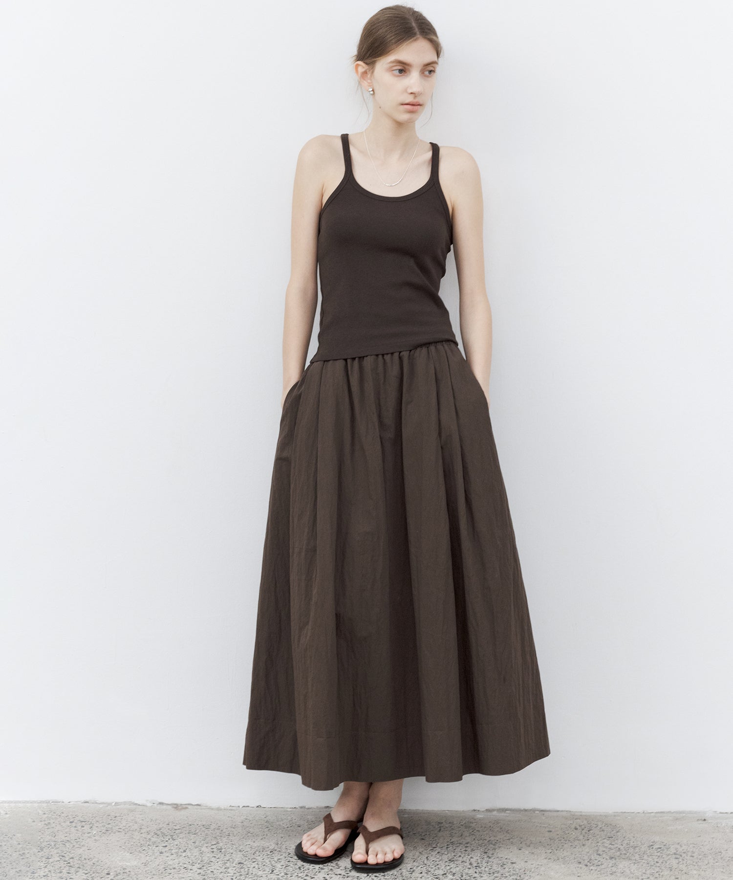 Stretch Ribbed U-Neck Tank Top