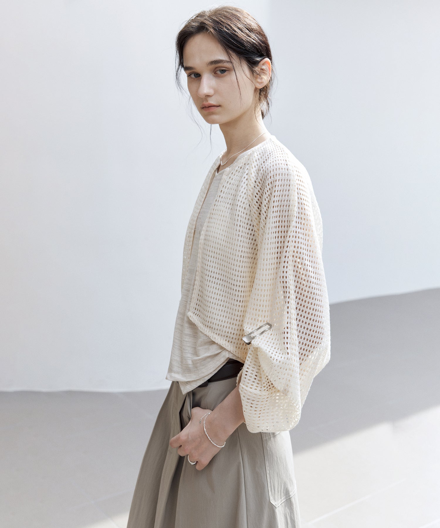 Sheer Cutwork Short Bolero Cardigan