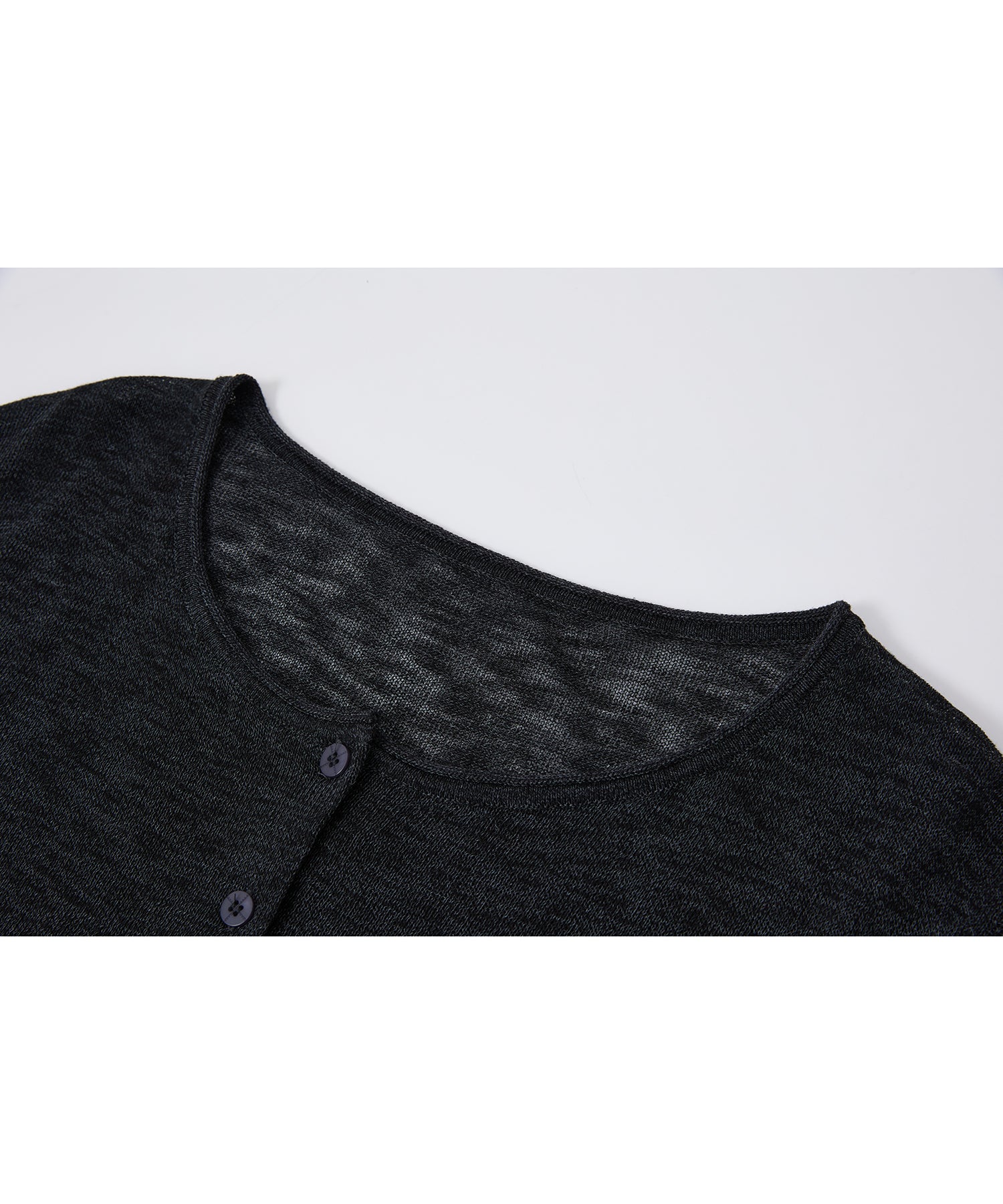 "Ships early March" Sheer Slub Yarn Crewneck Cardigan Set (with Scarf)