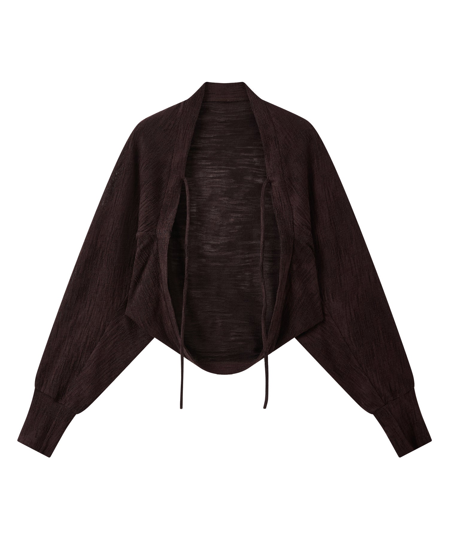 "Shipping from late February to early March" Textured Sheer Bolero Cardigan