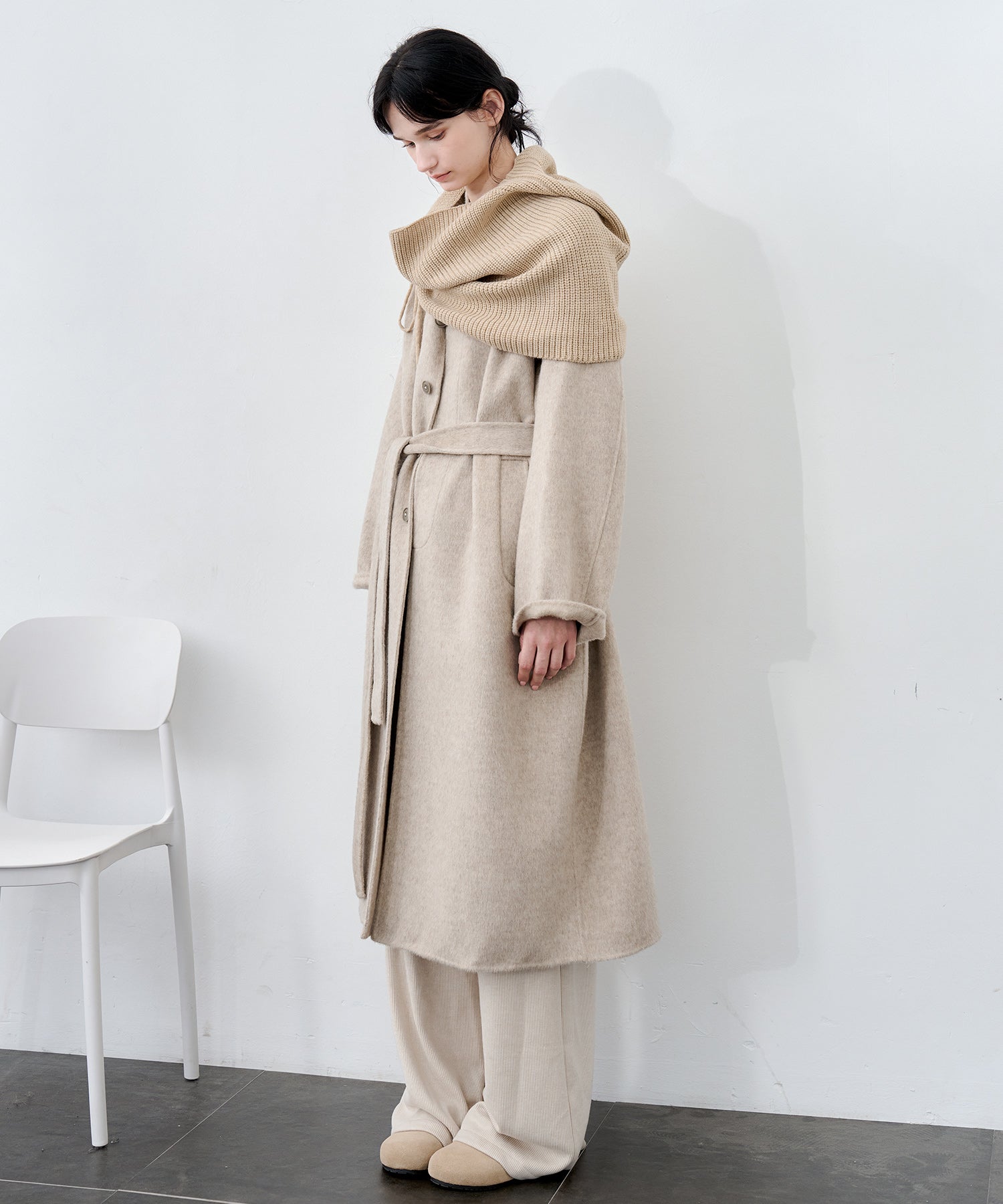 Knit Fleece Drawstring Wide Pants