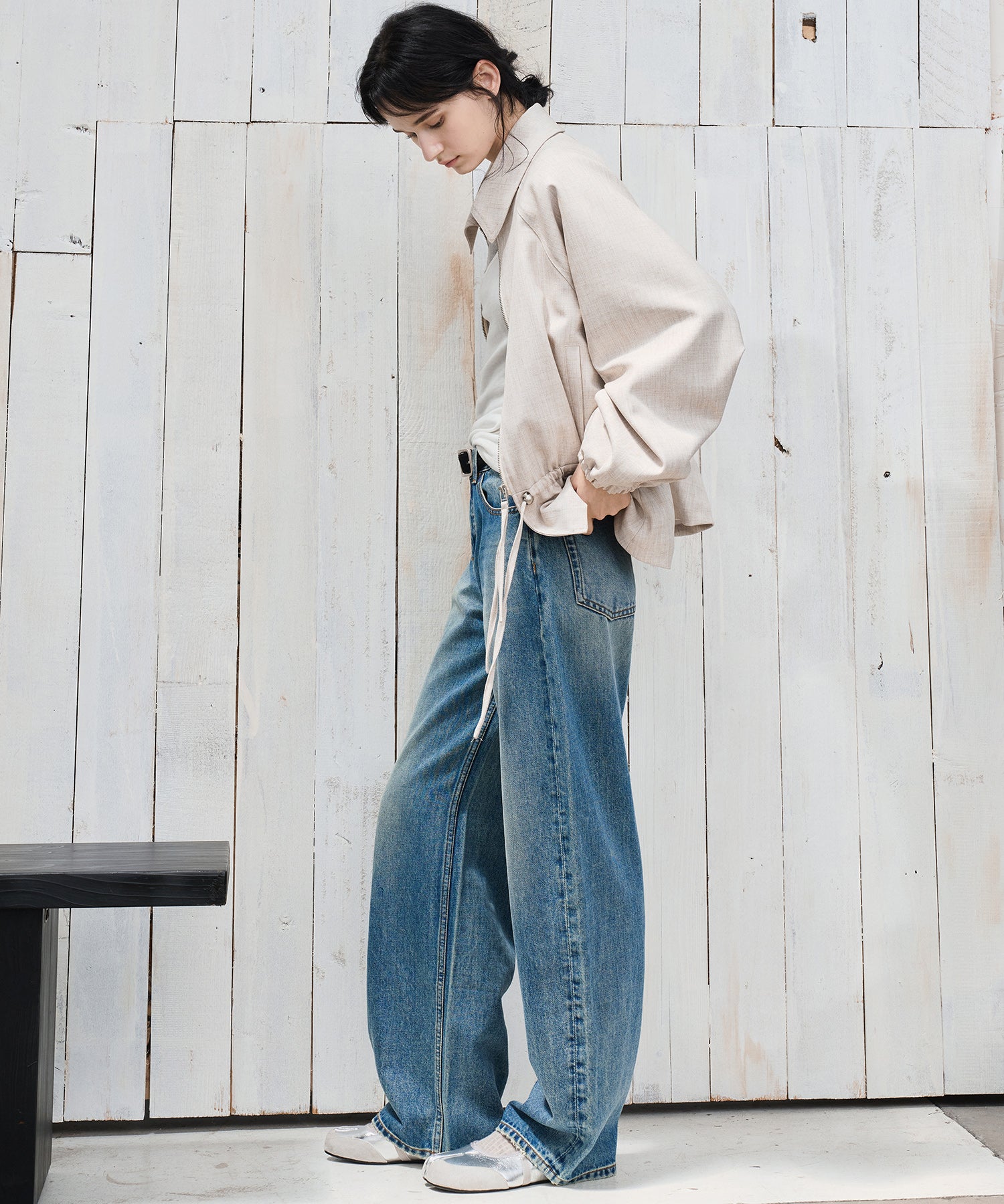 Drawstring-Waist Casual Jacket