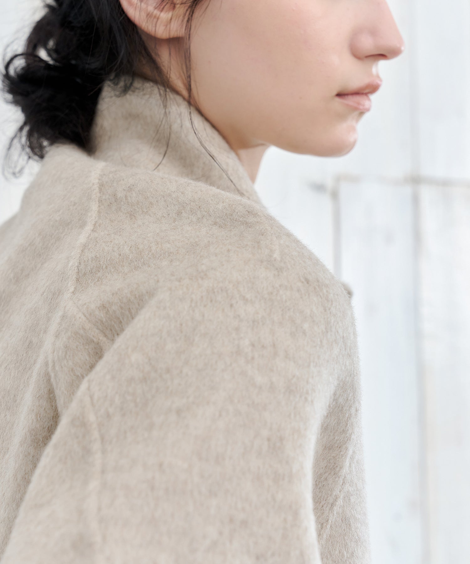 Wool Stand Collar Short Coat