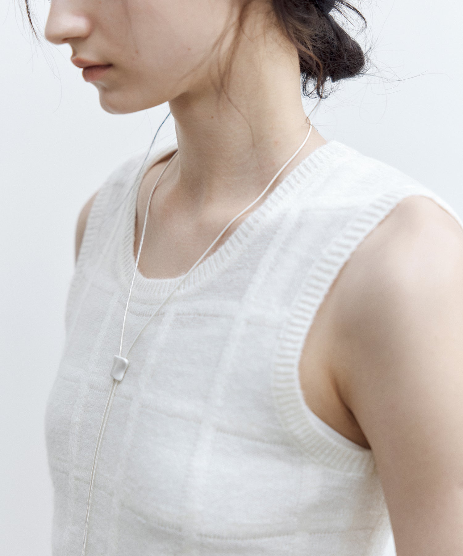 Sheer Check Knit Sleeveless Top