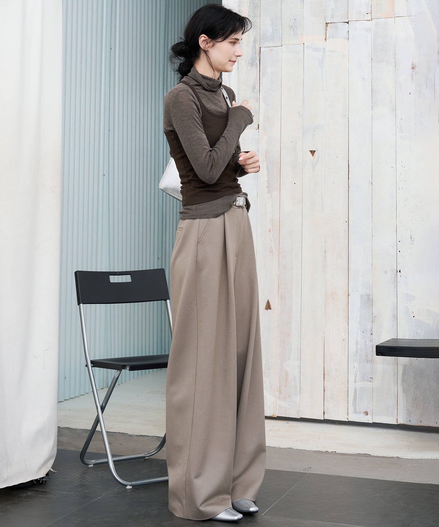 Straight Wide-Leg Trousers