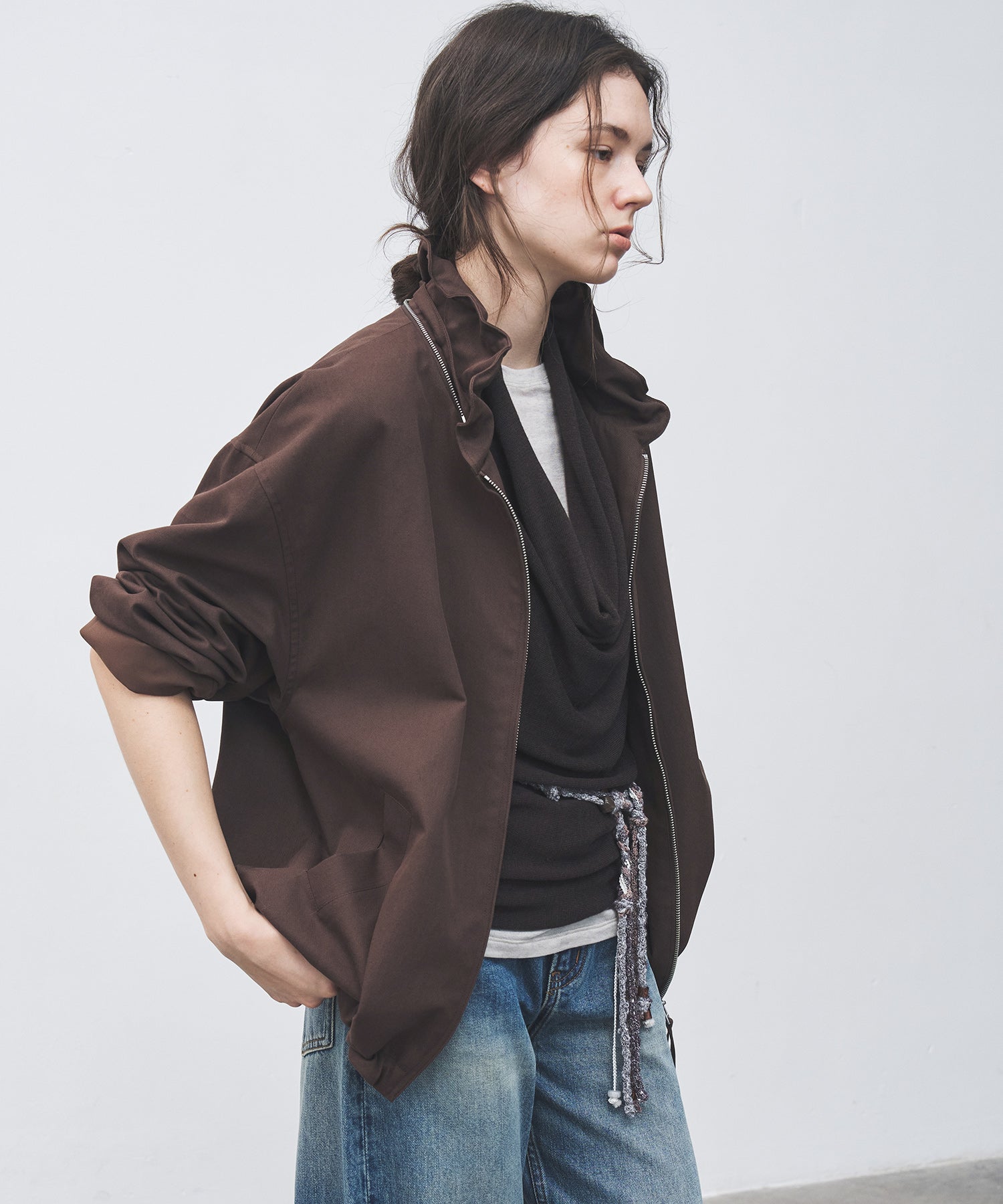 Frill-Collar Short Jacket
