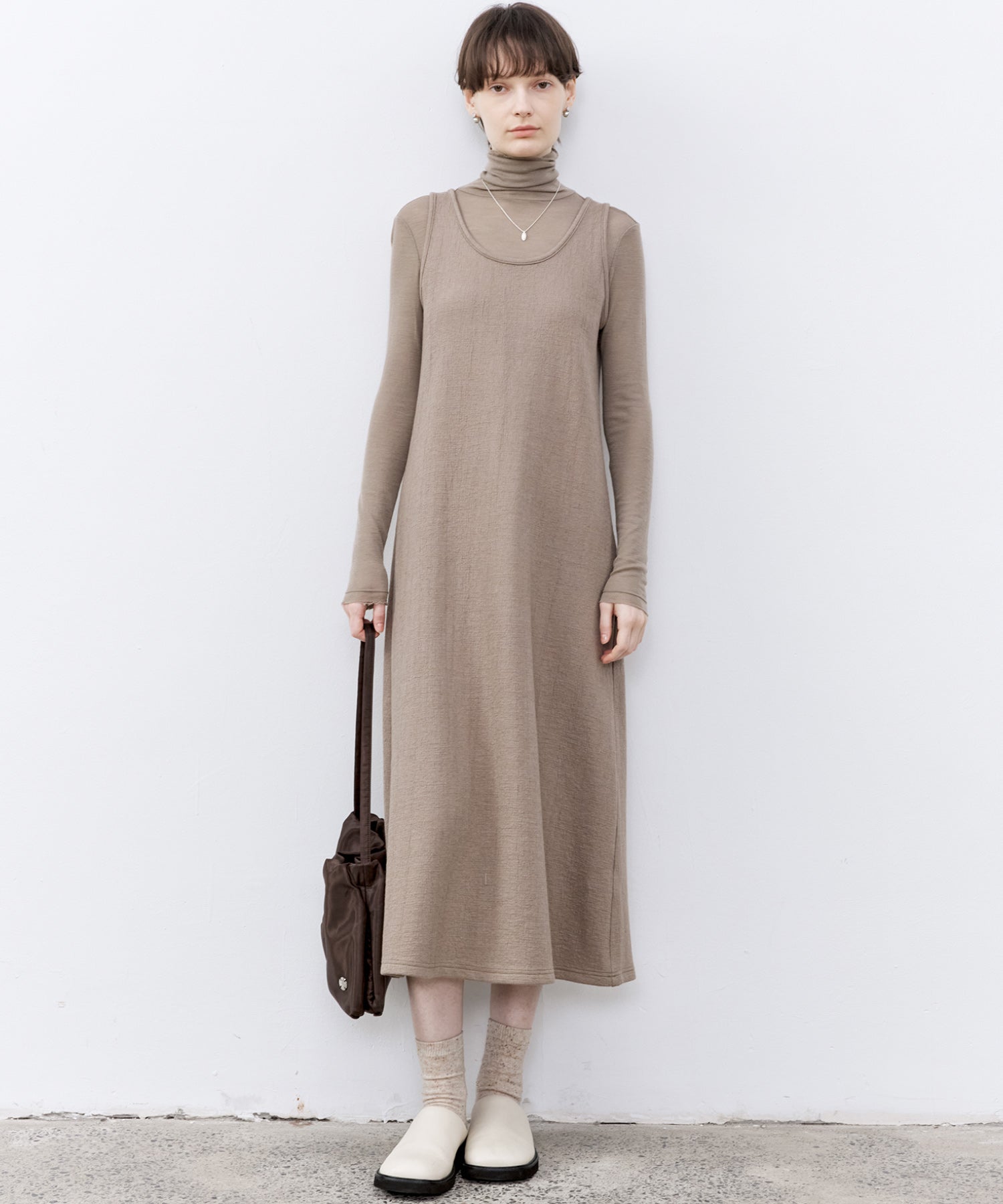 Textured Tencel Wool Sleeveless Dress