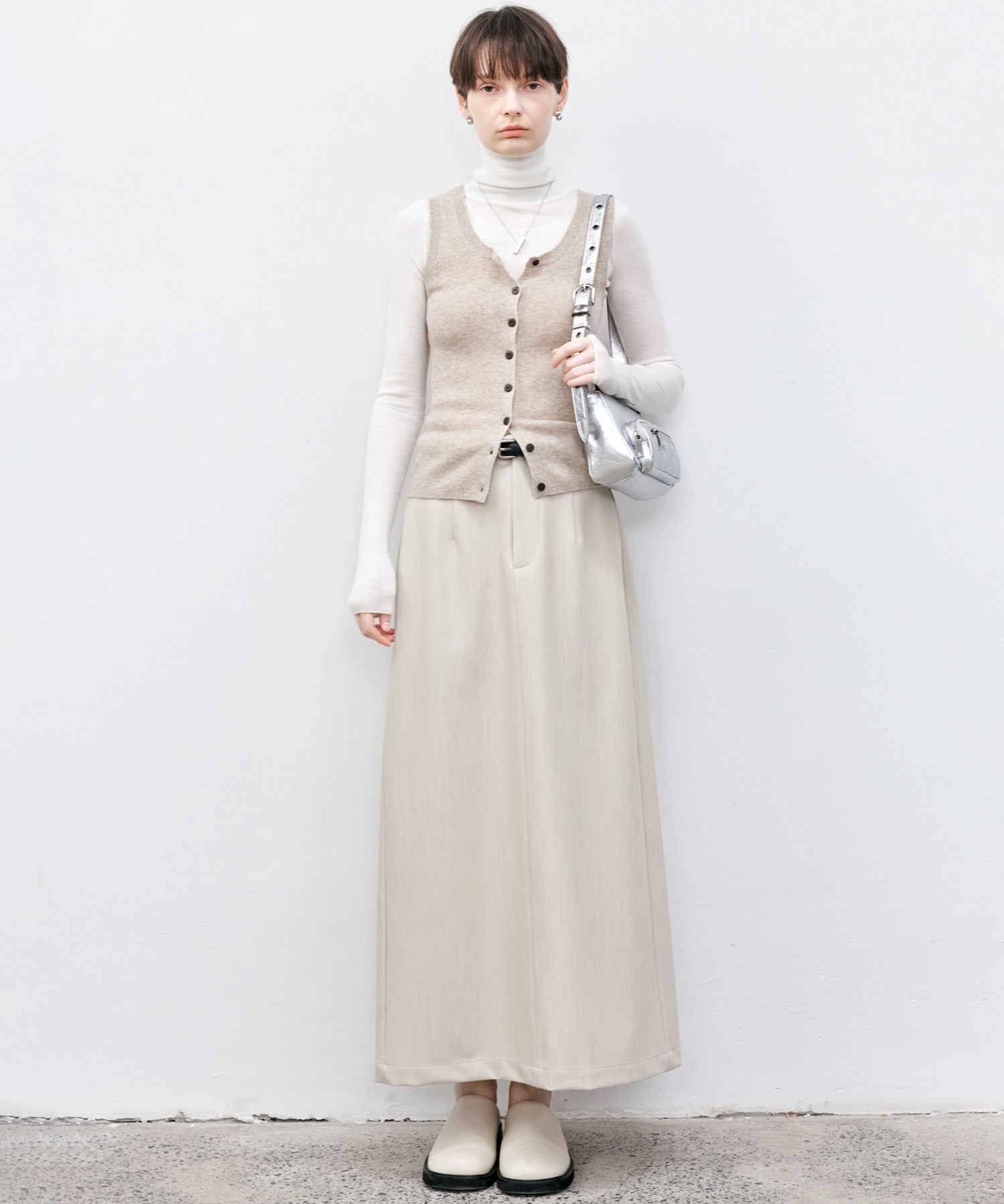 Contrast Panel Turtleneck Top