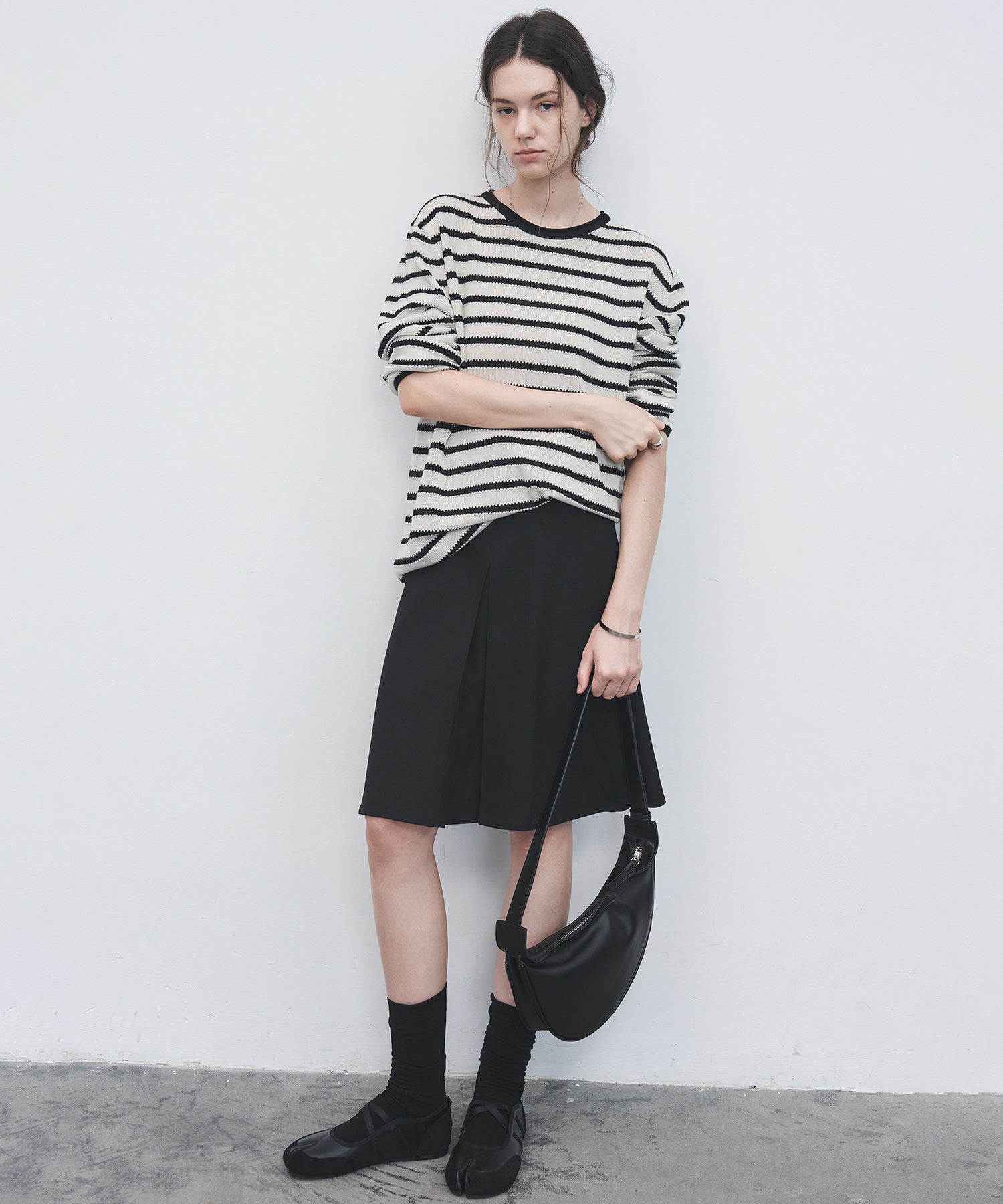 2-Way Pleated Suit Midi Skirt – High Waist A-Line Fit