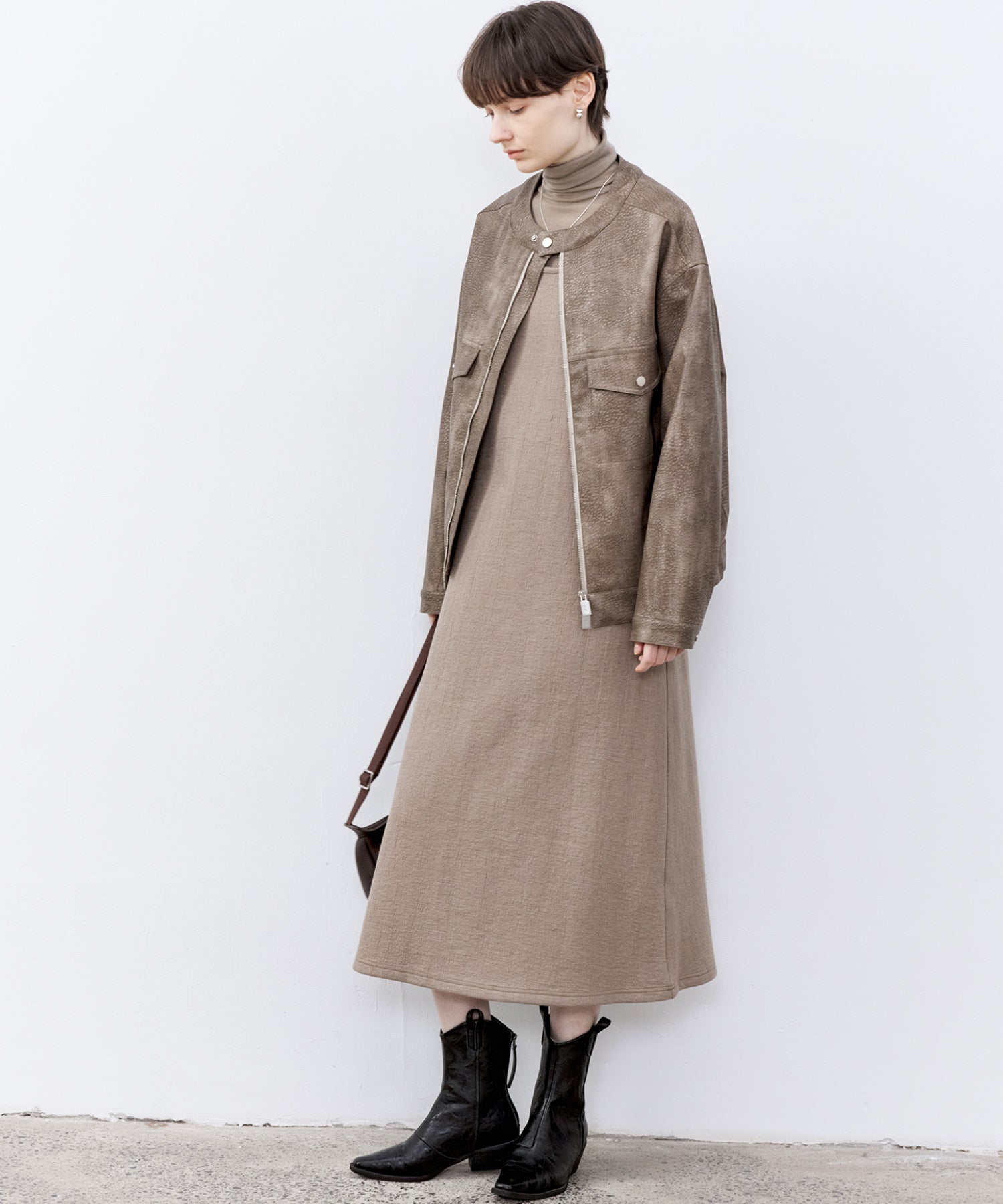 Textured Tencel Wool Sleeveless Dress