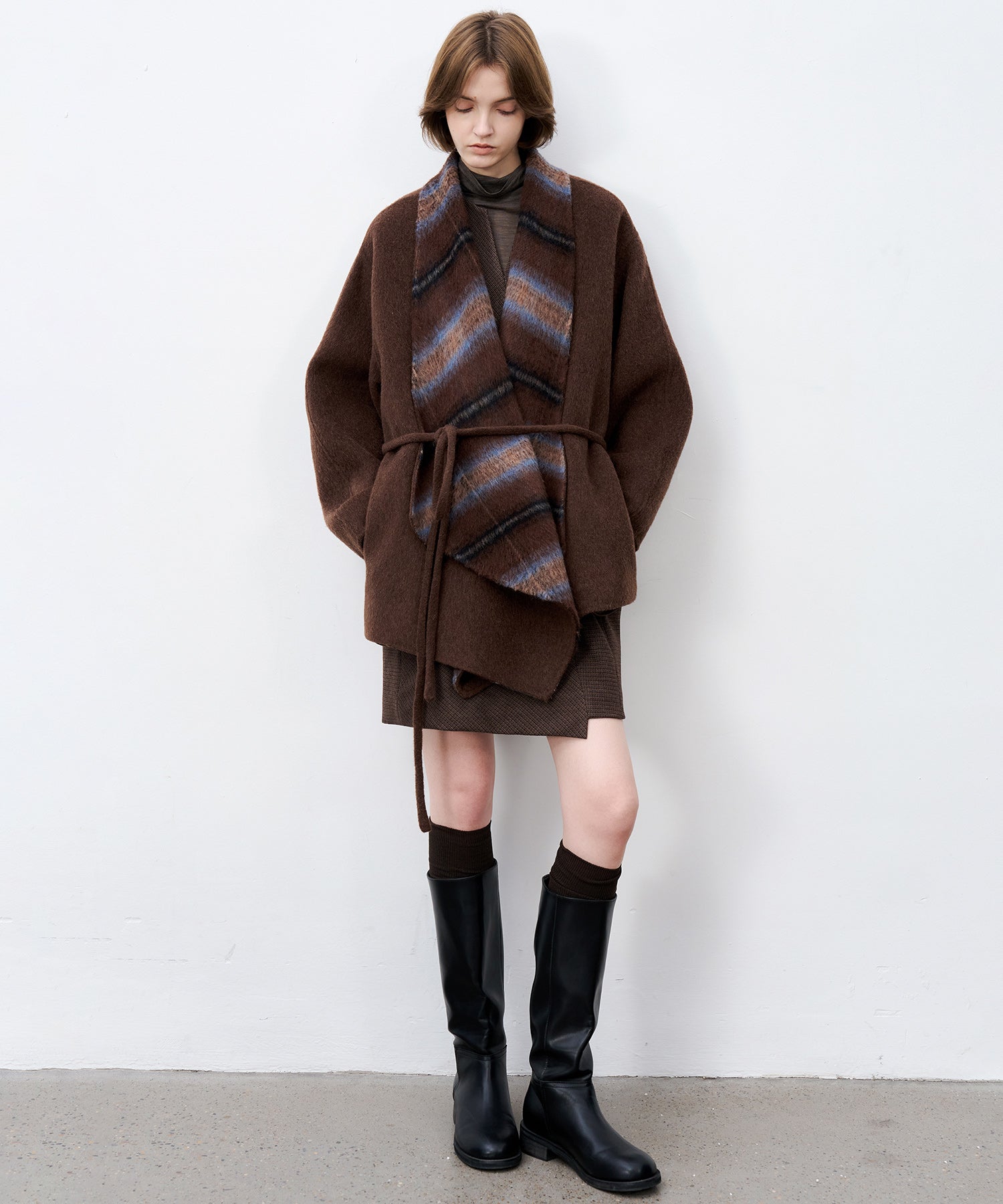 Belted Double-Face Wool Coat