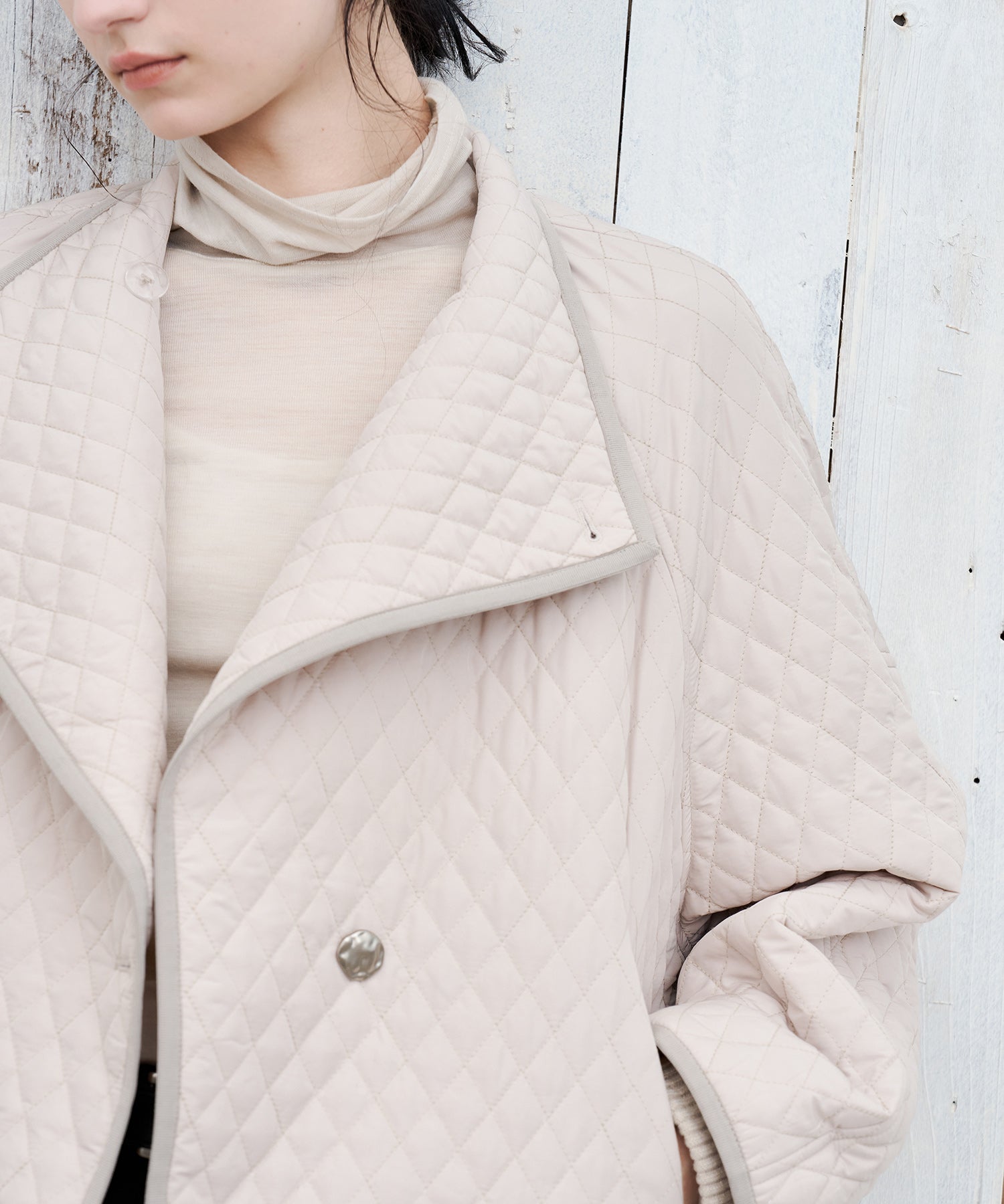 Asym Collar Quilted Padded Jacket