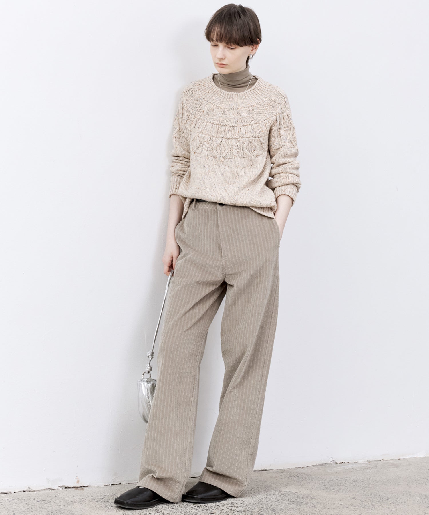 Multi-Stripe Straight Narrow Corduroy Pants