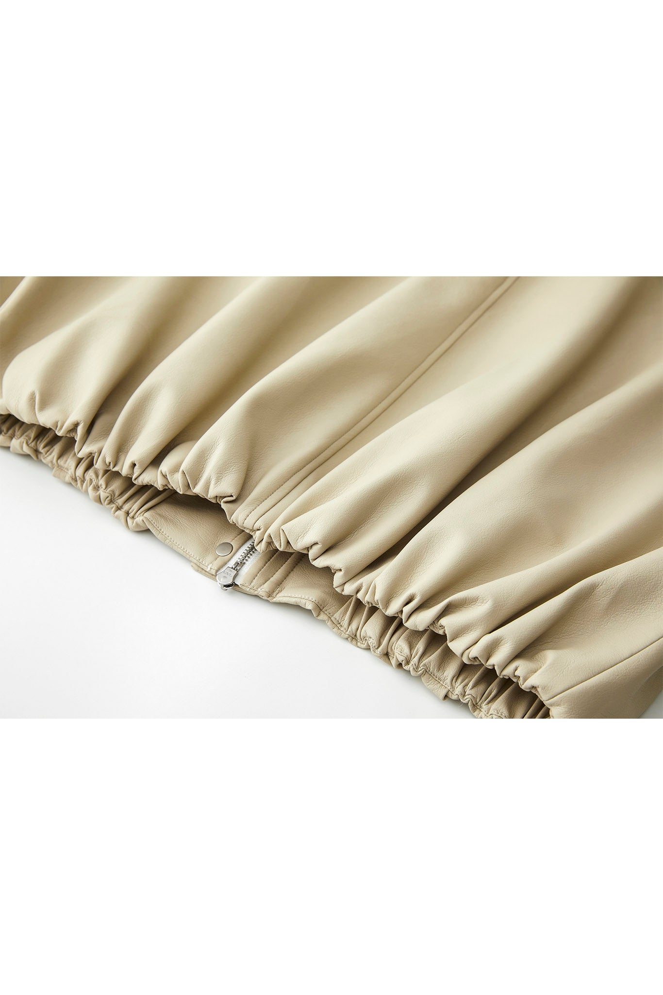 Vegan Leather Balloon Sleeve Blouson