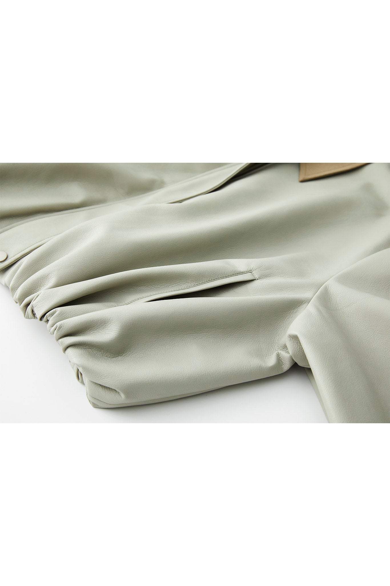 Contrast Collar Cropped Faux Leather Jacket