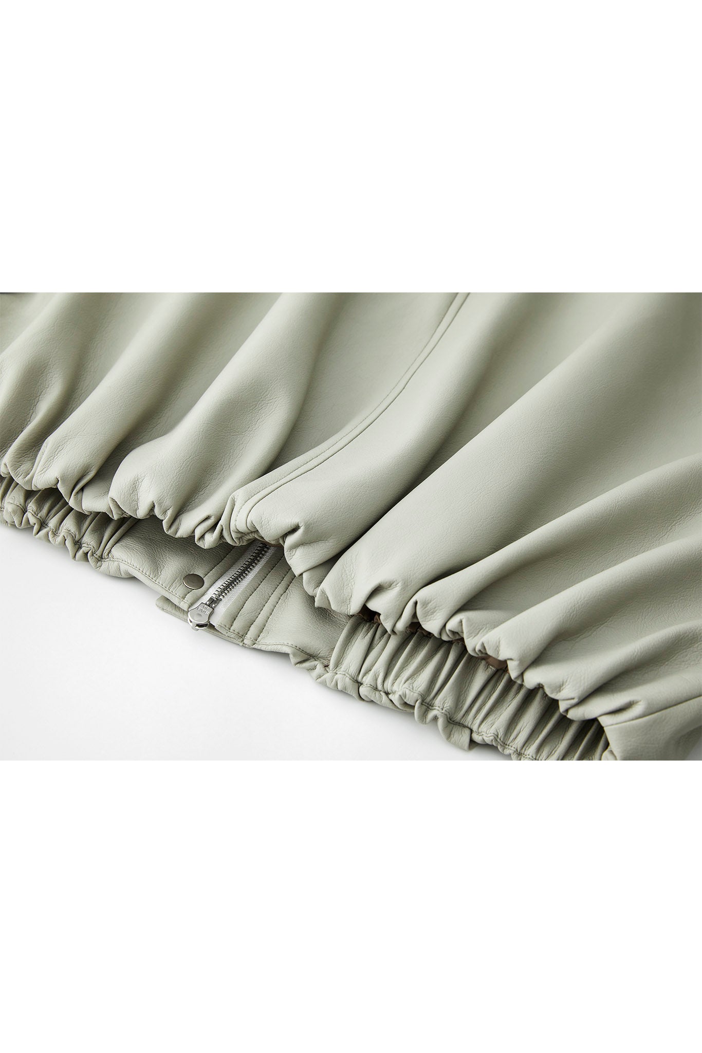 Vegan Leather Balloon Sleeve Blouson