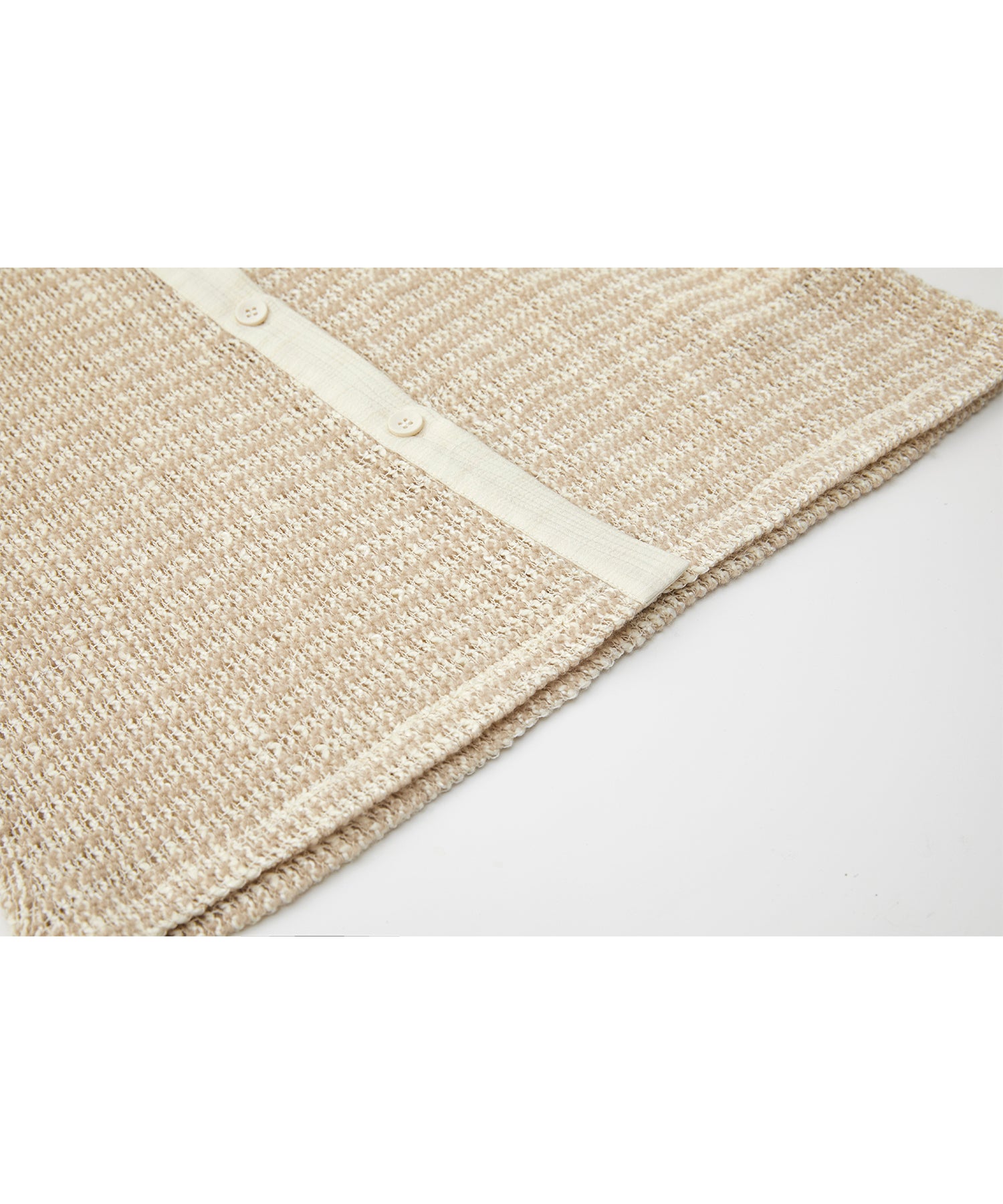 Two-Tone Openwork Knit Shirt Blouse