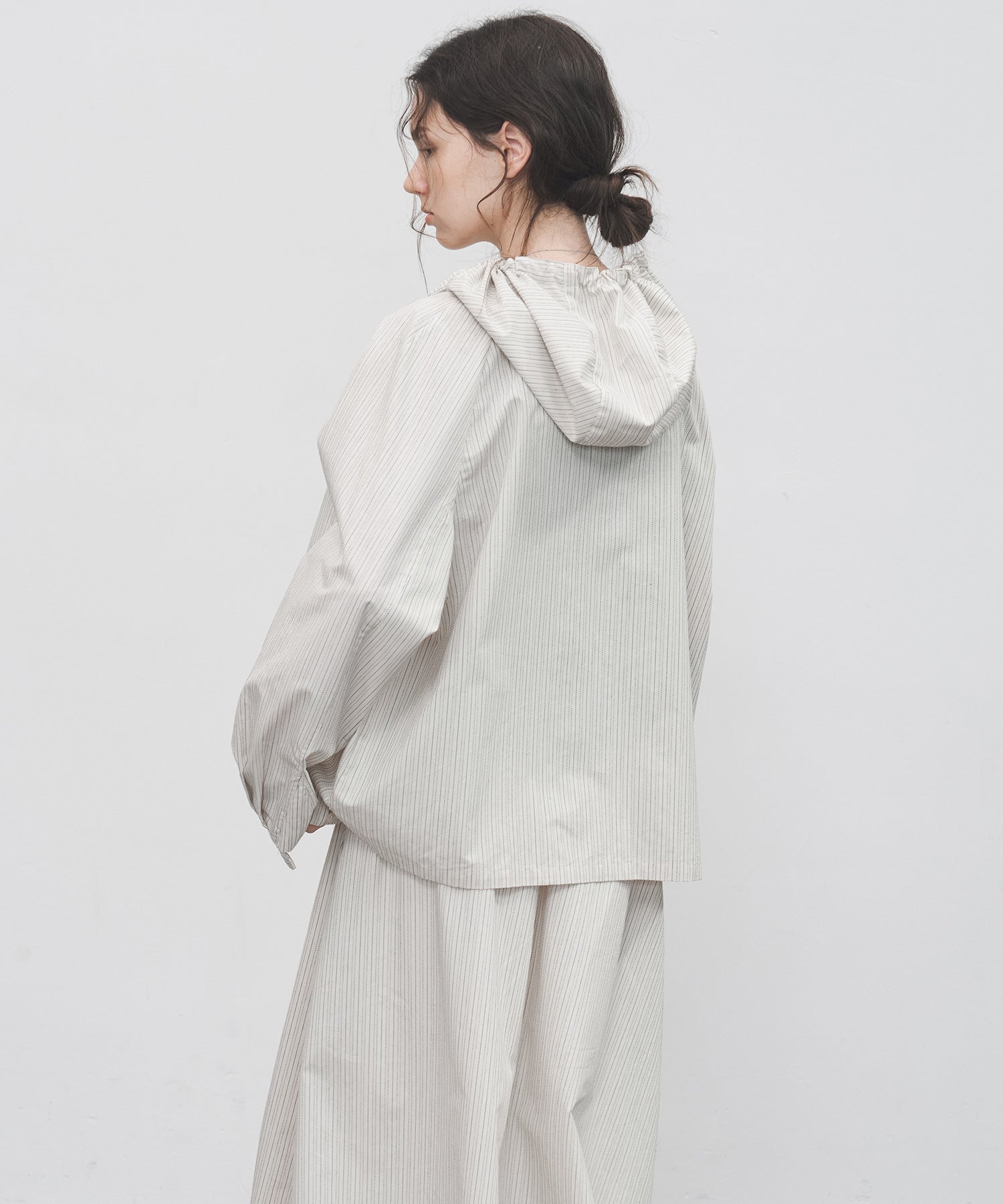 Striped Hooded Shirt Jacket – Drawstring & Relaxed Fit