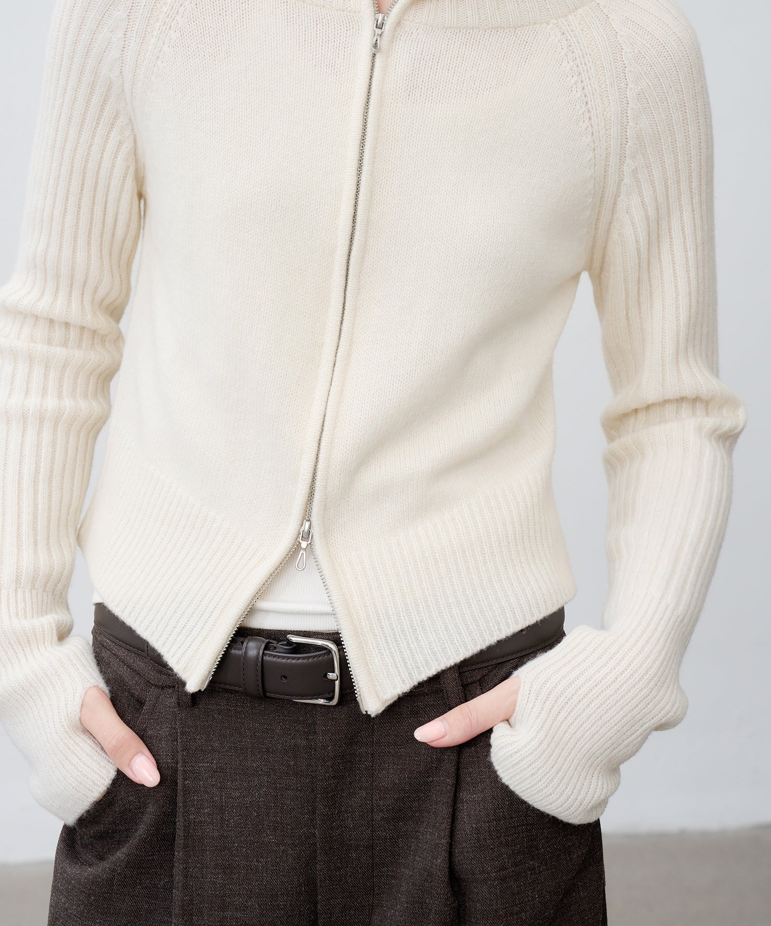 100% Wool Open Front Hooded Knit Cardigan