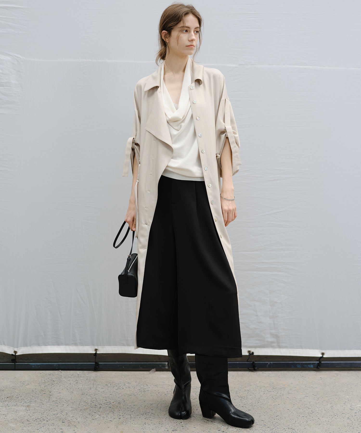 Wide-Leg Culotte Slacks