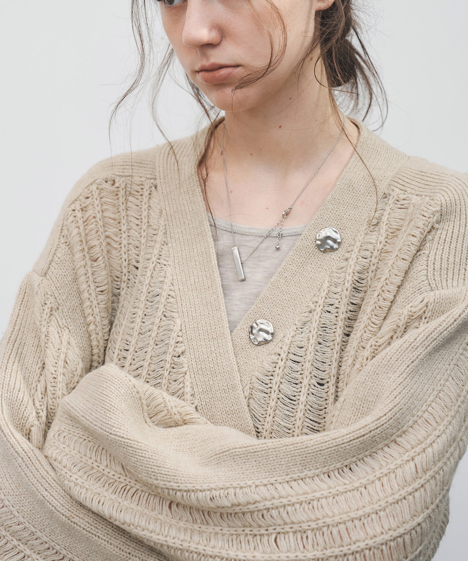 3D Textured Knit Loose Fit Cardigan