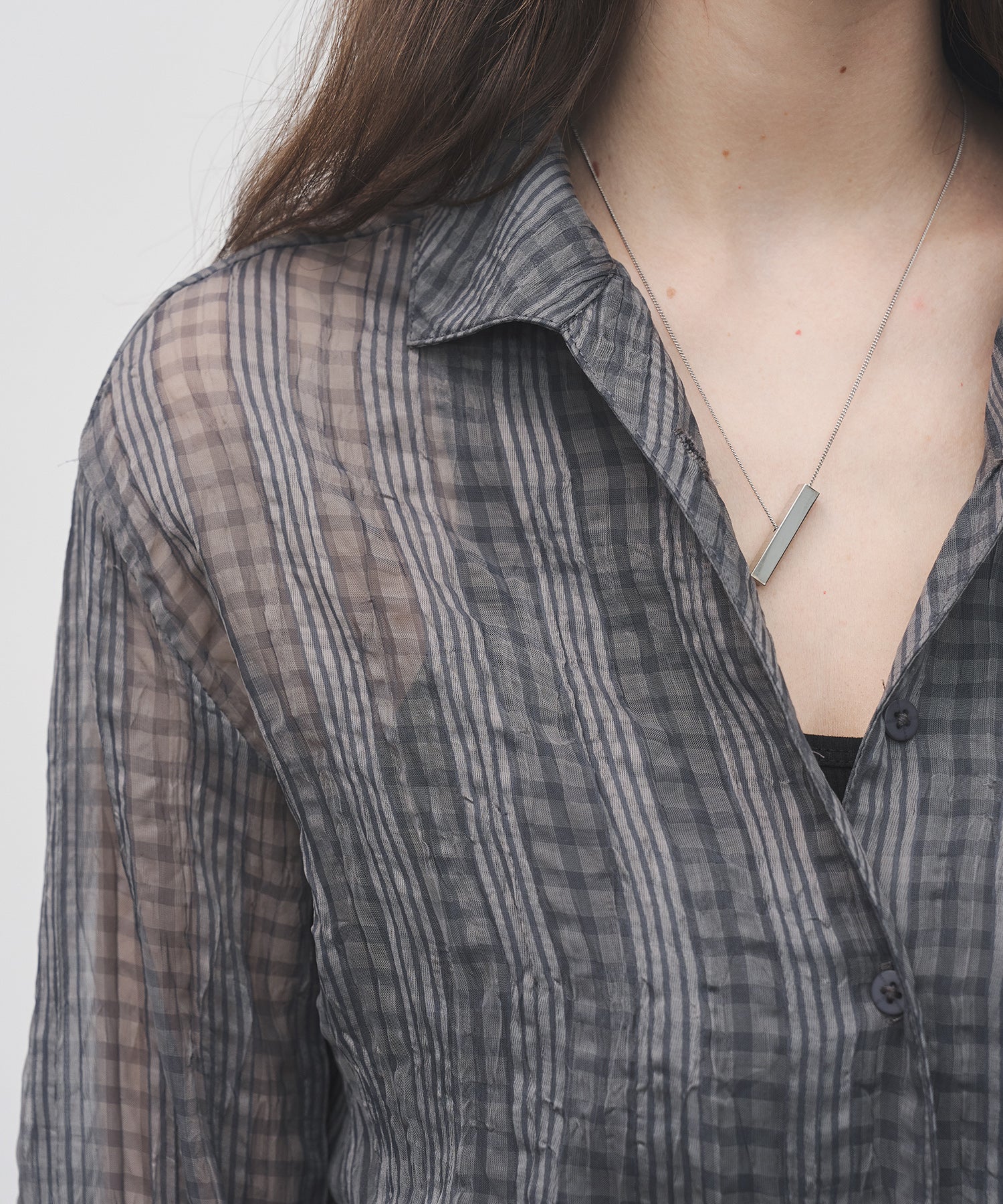 Drawstring Crinkled Check Shirt Jacket – Oversized Fit