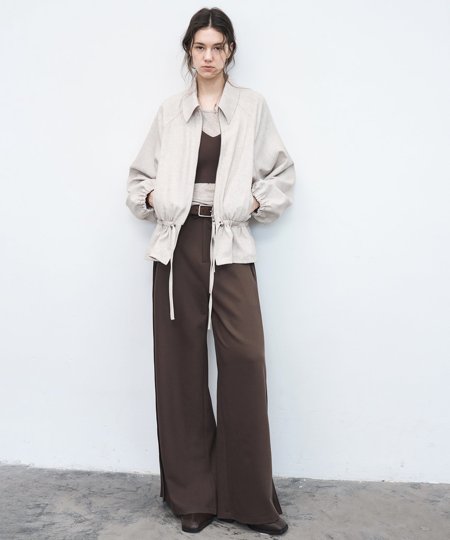 Drawstring-Waist Casual Jacket